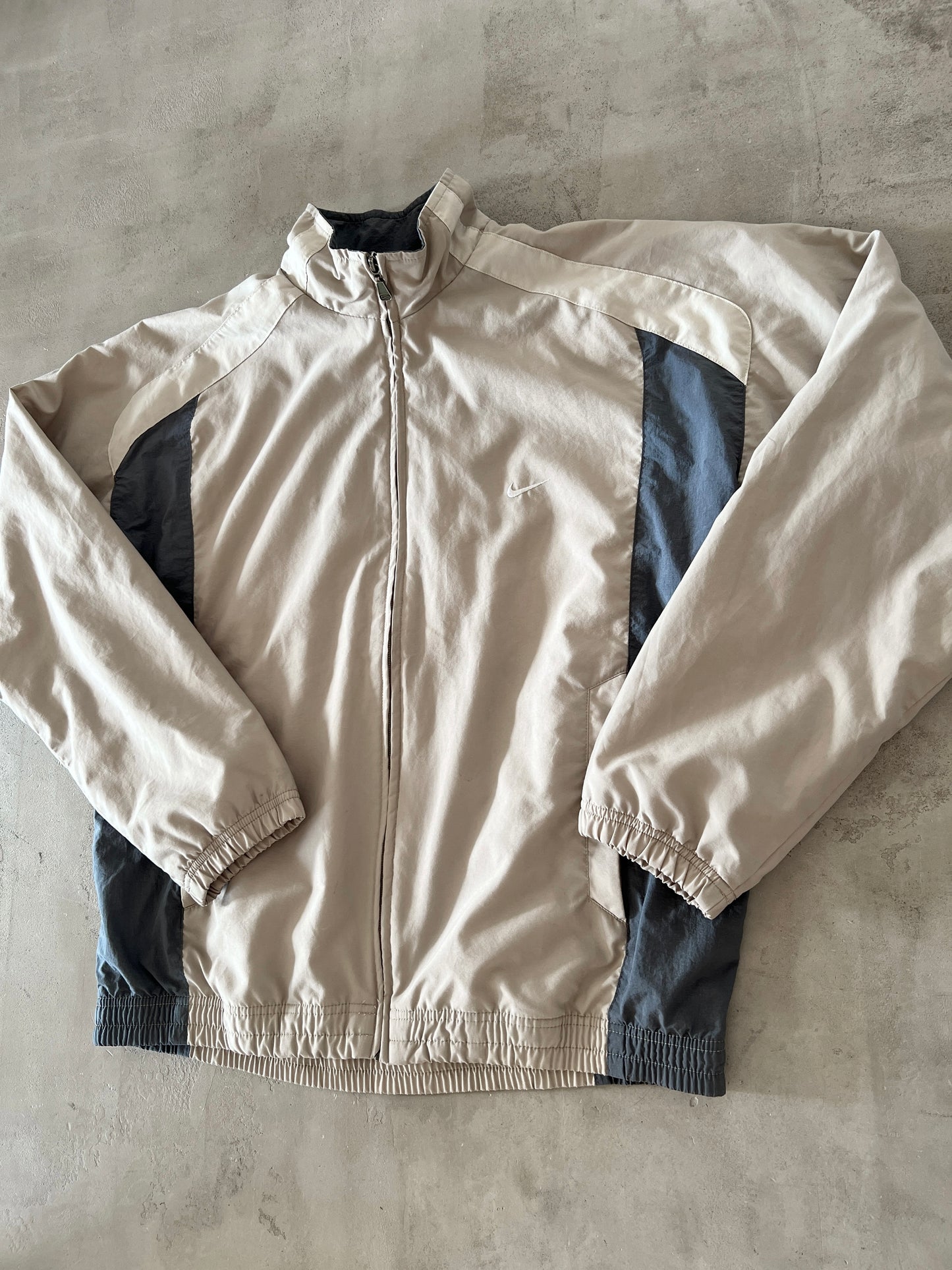 BEIGE NIKE TRACK JACKET - 2000S - L