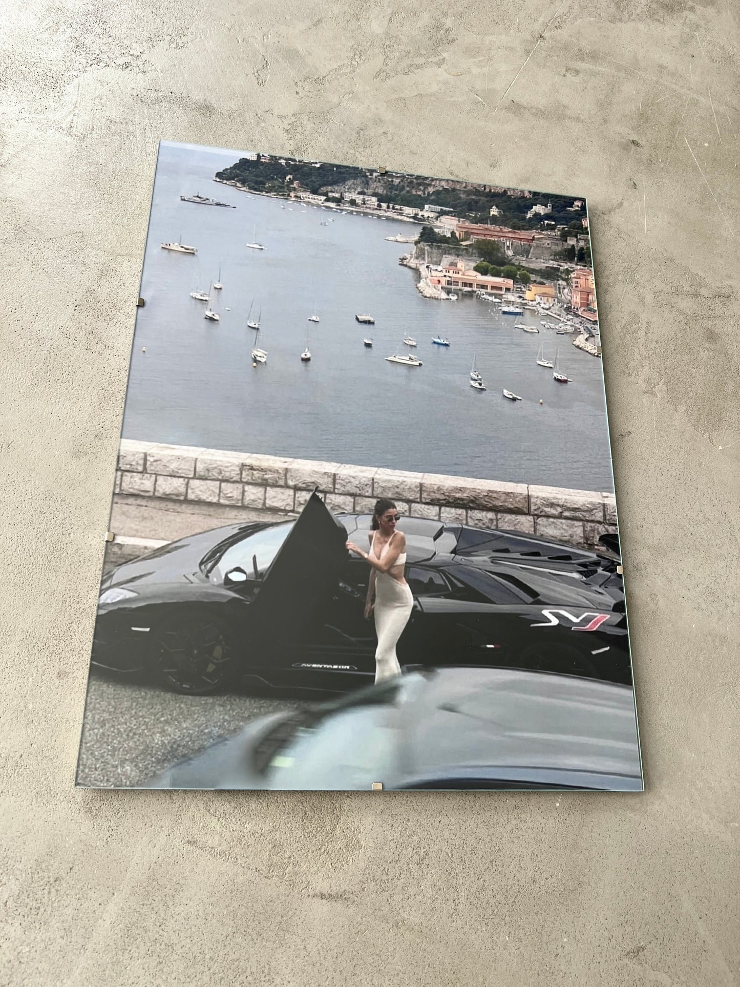 LAMBO AVENTADOR SVJ x GIRL GLASS PRINT