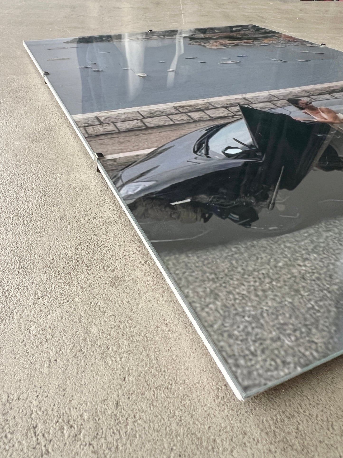 LAMBO AVENTADOR SVJ x GIRL GLASS PRINT
