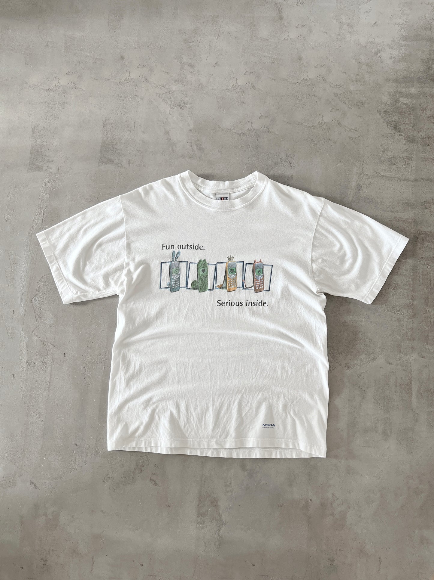 WHITE NOKIA PROMO TEE - 2000S - L
