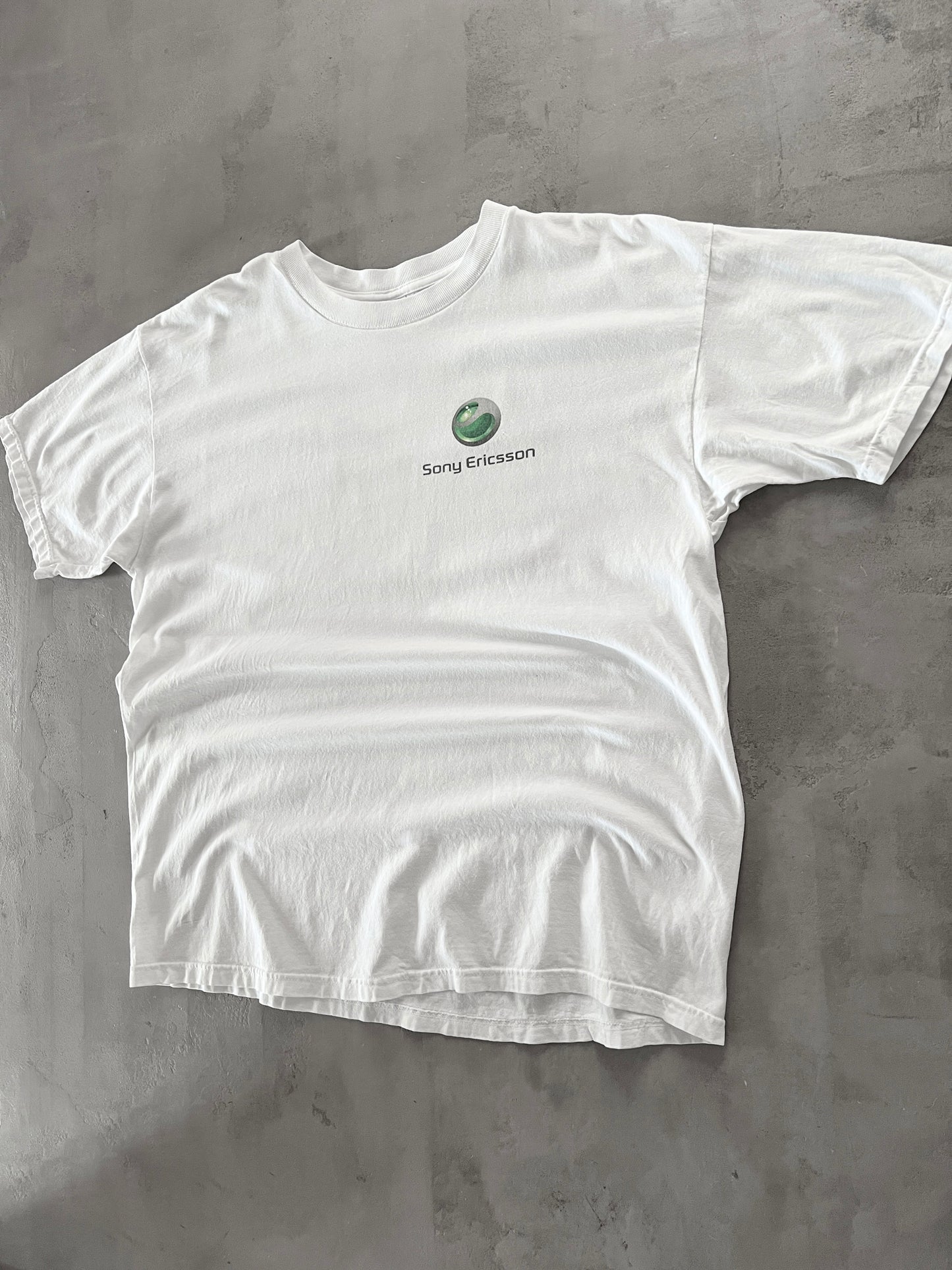 WHITE SONY ERICSON PROMO TEE - 2000S - XL/XXL