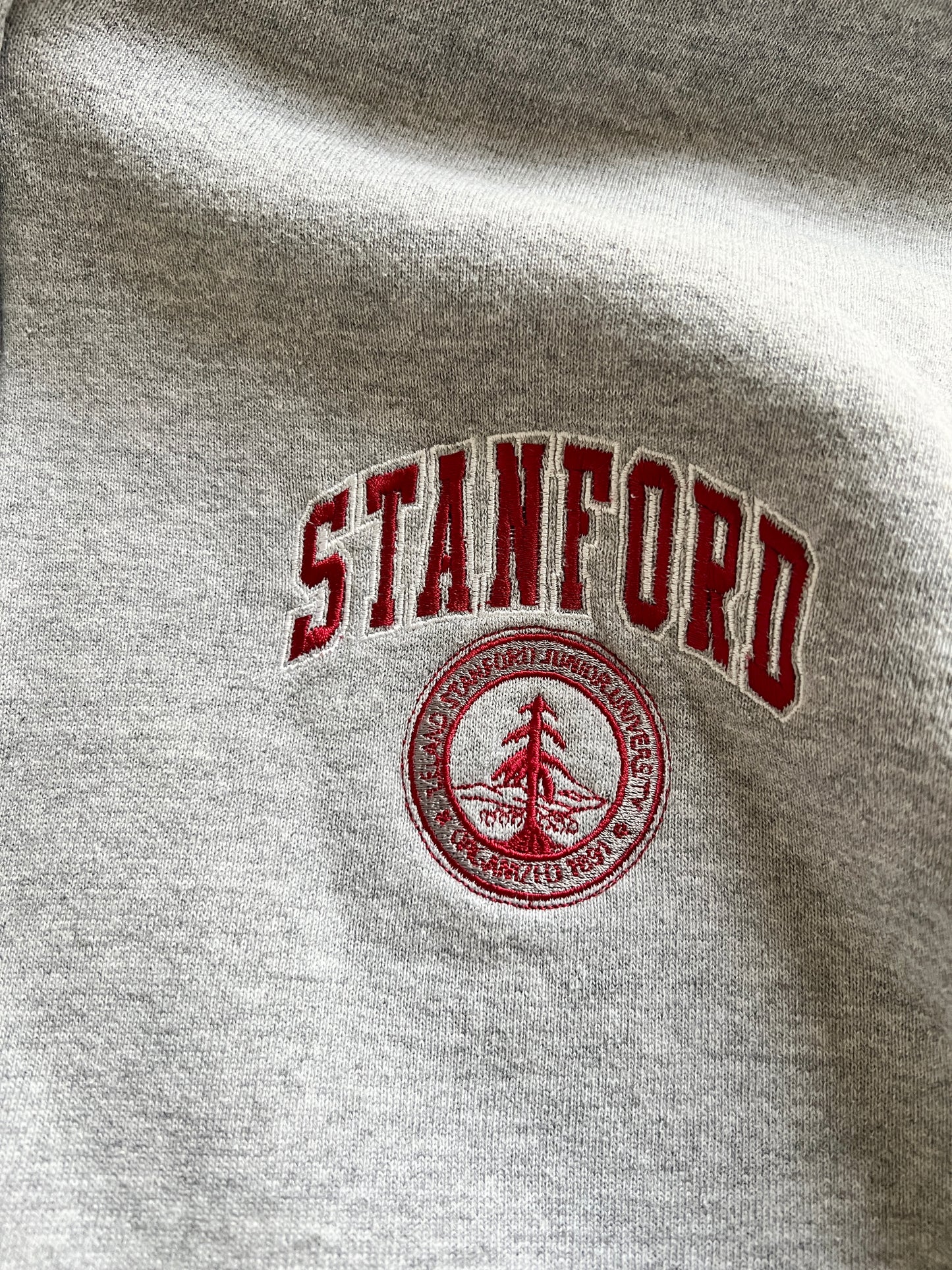 GREY RUSSELL ATHLETIC X STANFORD ZIP UP HOODIE - 1990S - L