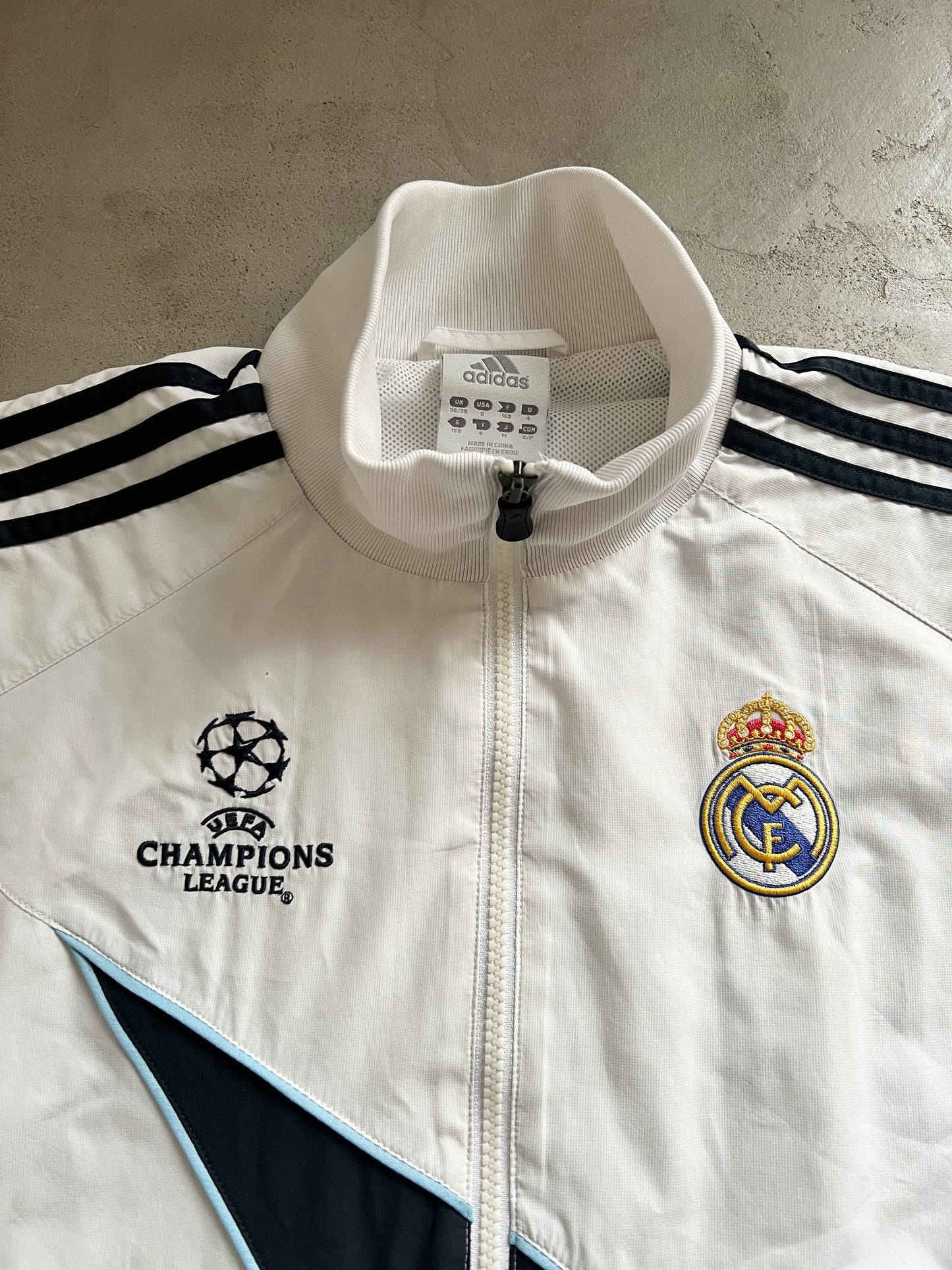 WHITE REAL MADRID TRACK JACKET - 2000S - M