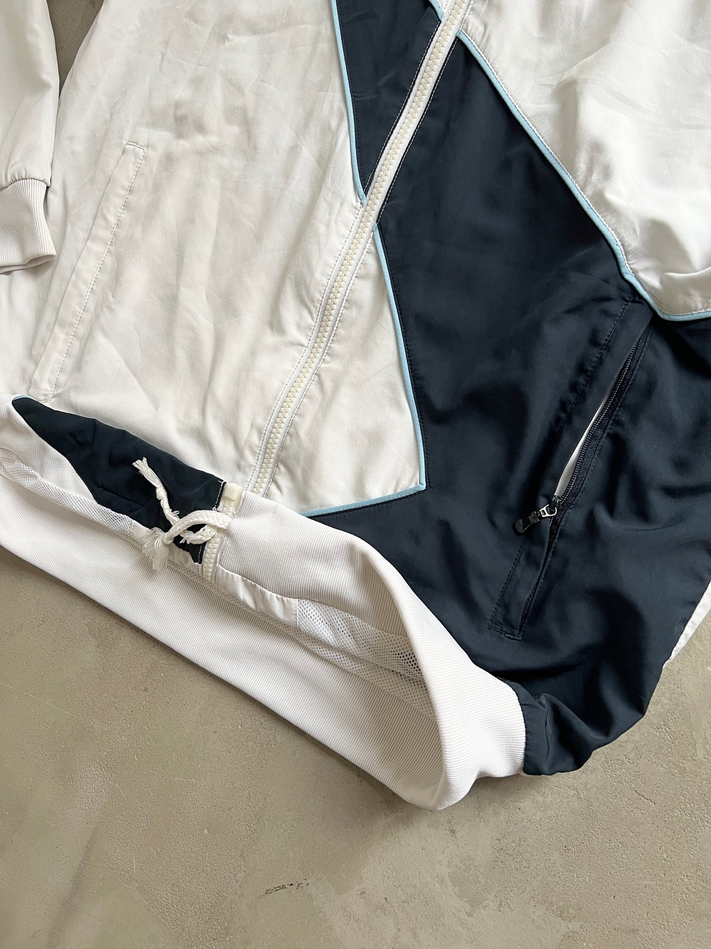 WHITE REAL MADRID TRACK JACKET - 2000S - M