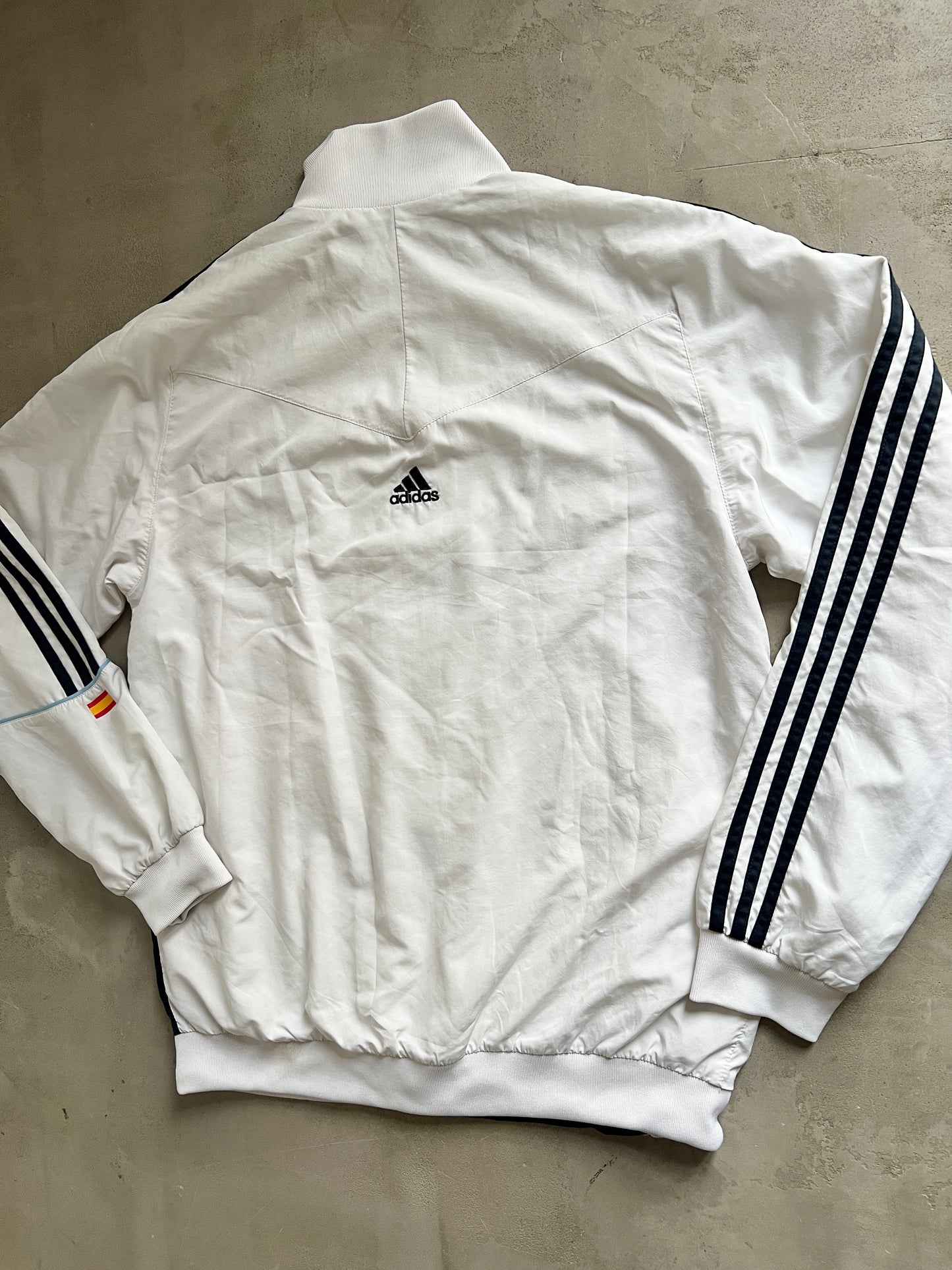 WHITE REAL MADRID TRACK JACKET - 2000S - M
