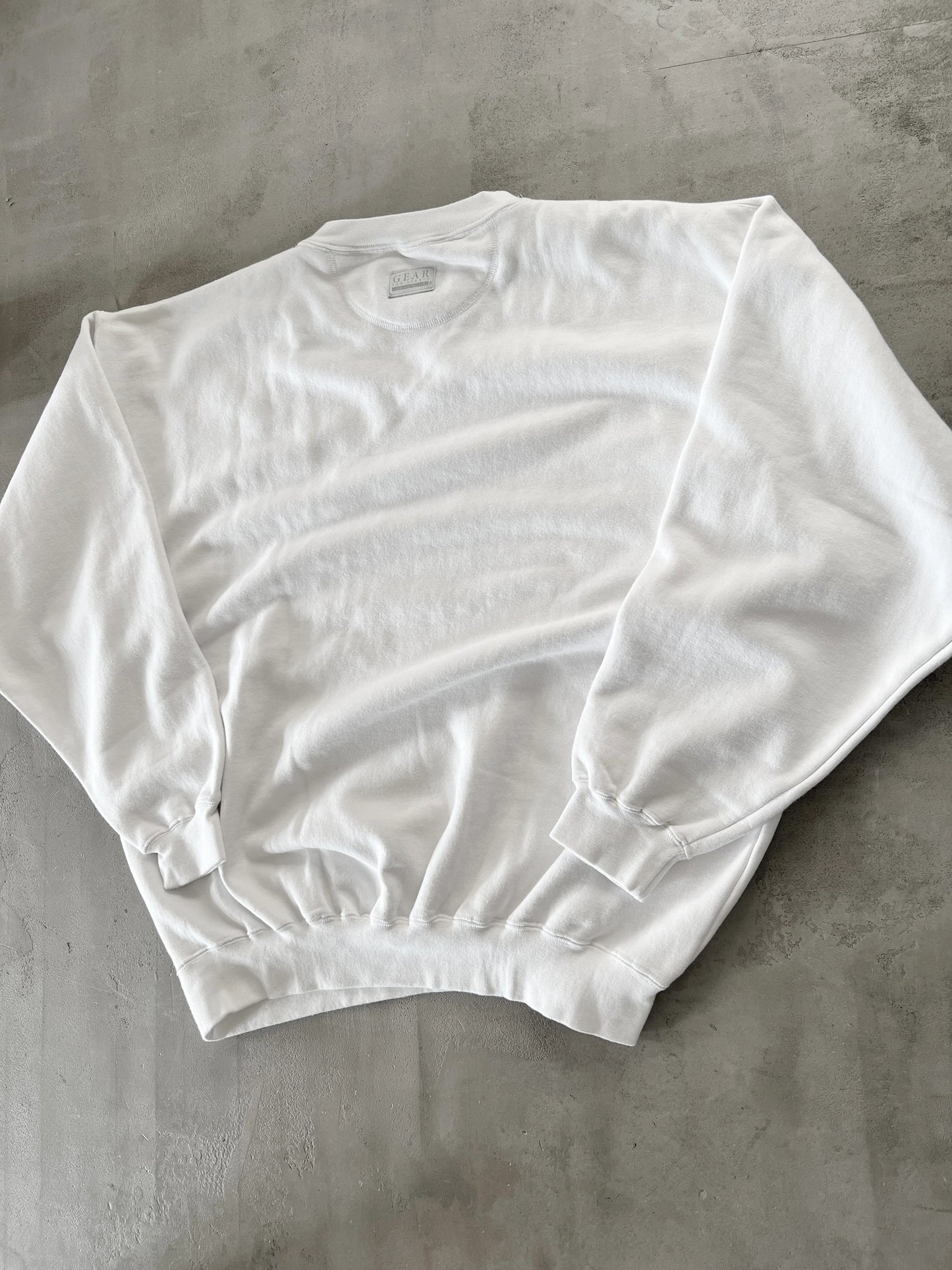 WHITE PORSCHE SWEATER - 1990S - L/XL