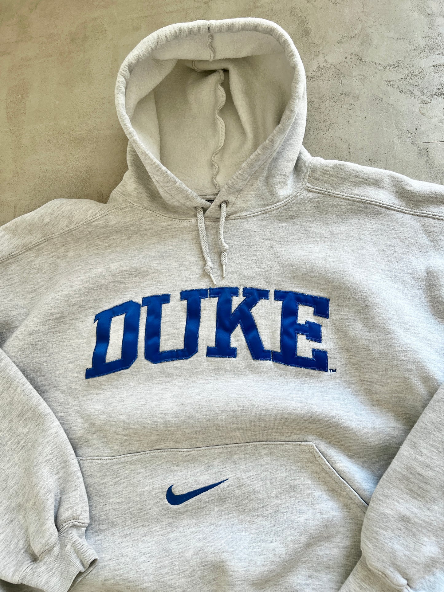 GREY NIKE DUKE UNIVERSITY HOODIE - 1990S - M/L