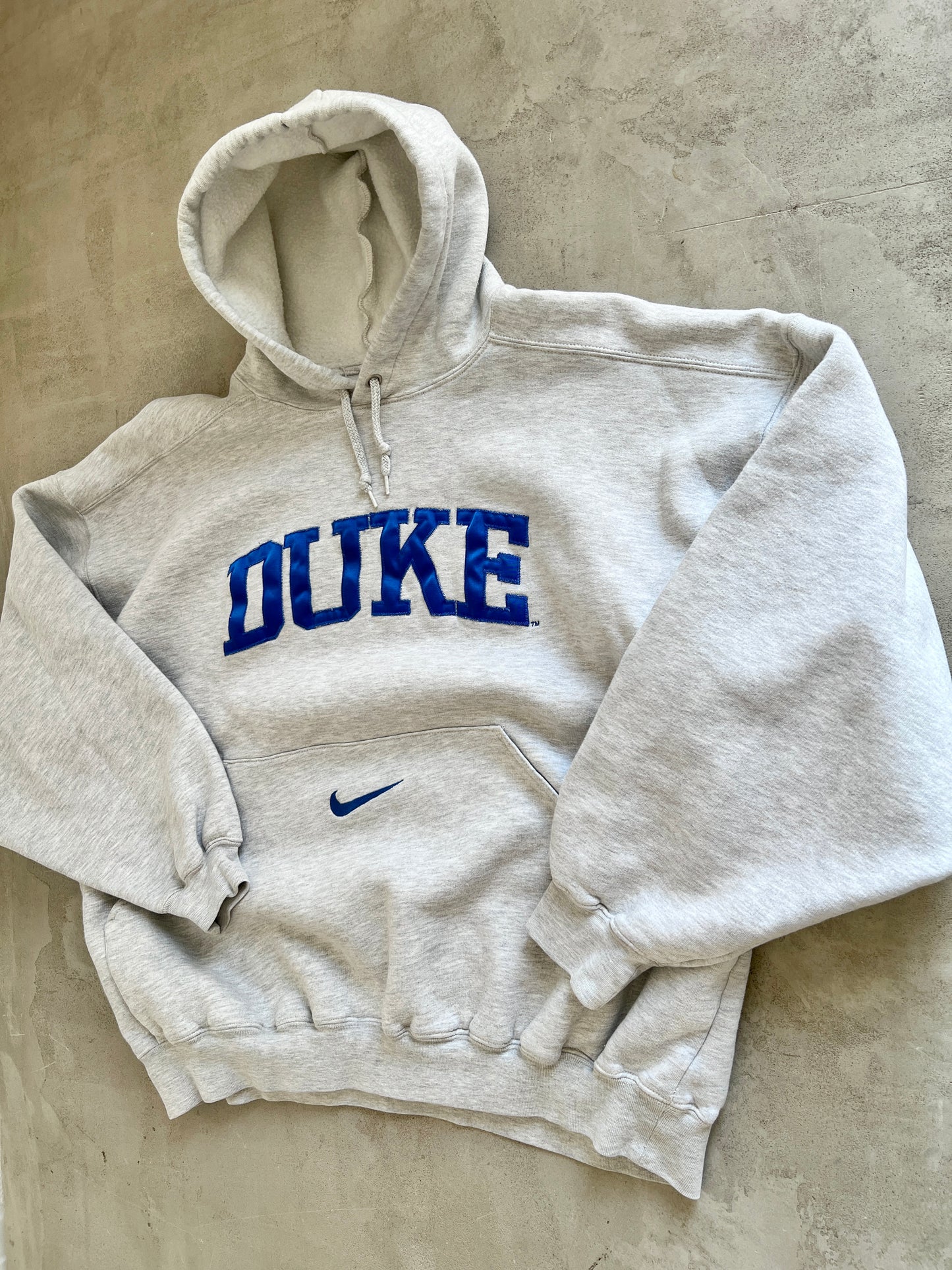 GREY NIKE DUKE UNIVERSITY HOODIE - 1990S - M/L
