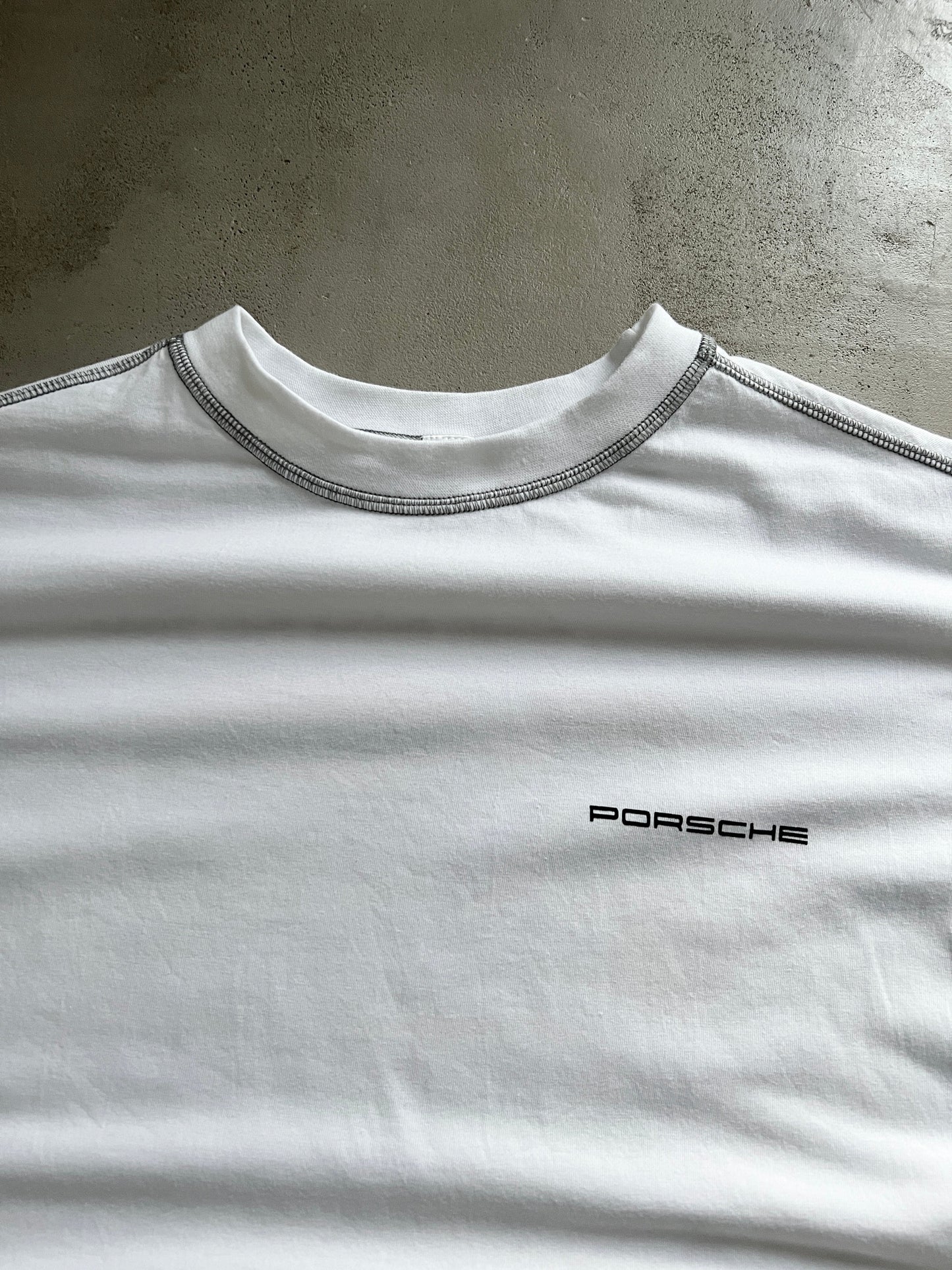 WHITE PORSCHE TEE - 2000S - S
