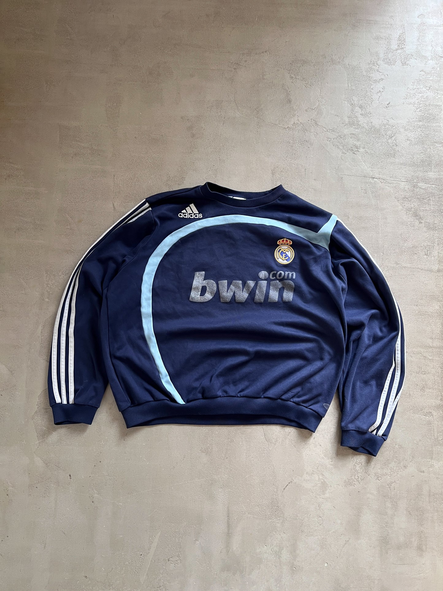 NAVY/BABY BLUE REAL MADRID SWEATER - 2000S - S