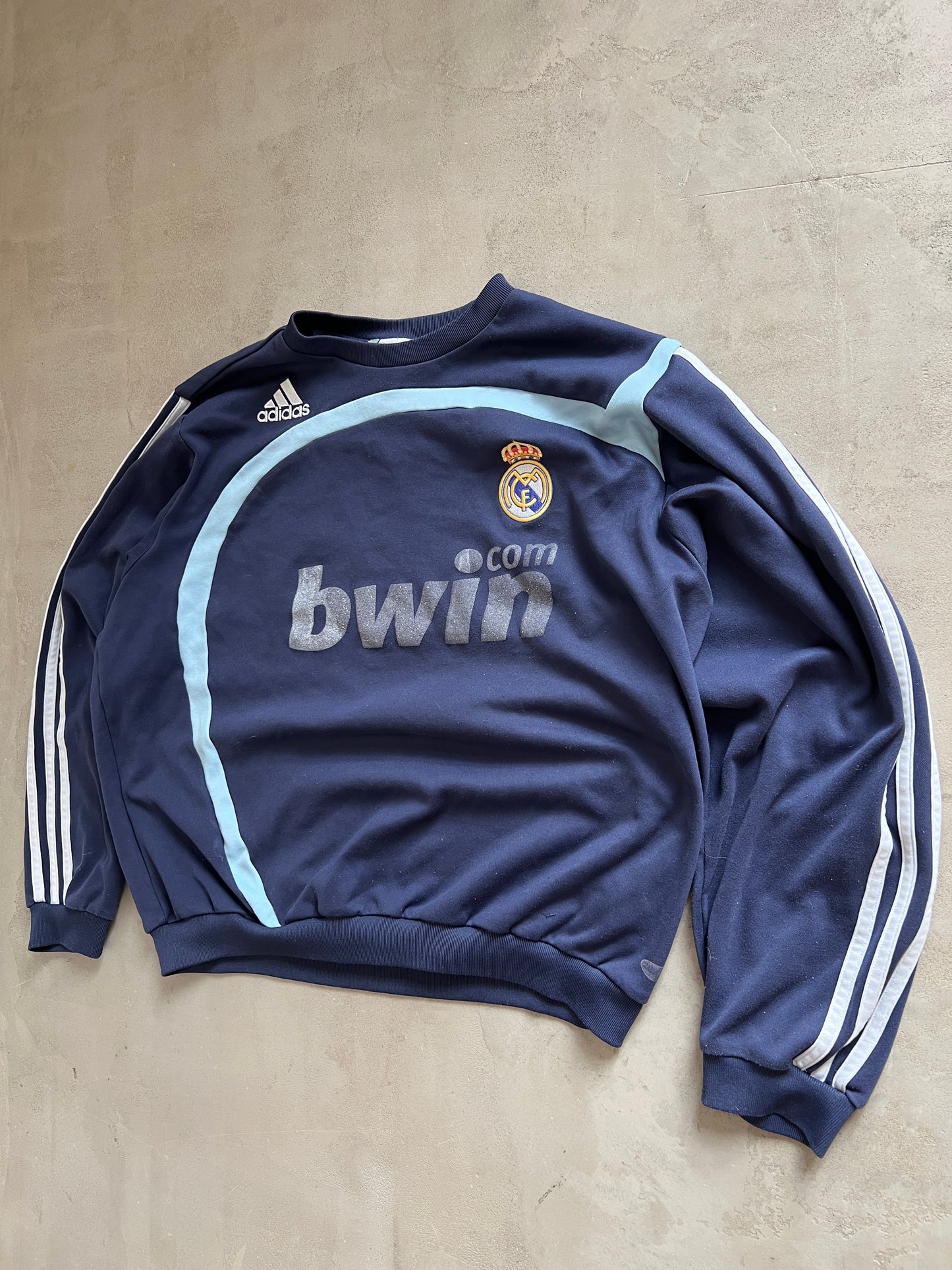 NAVY/BABY BLUE REAL MADRID SWEATER - 2000S - S
