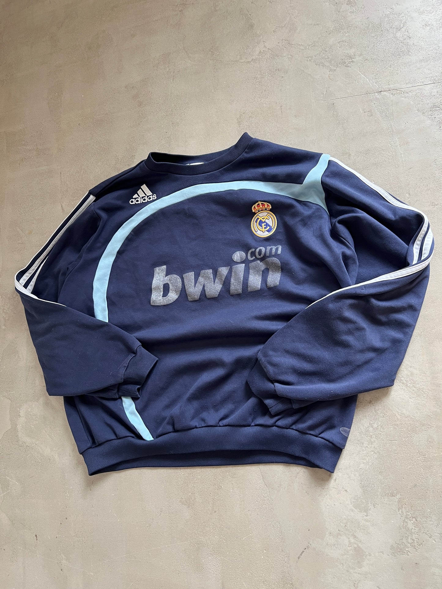 NAVY/BABY BLUE REAL MADRID SWEATER - 2000S - S