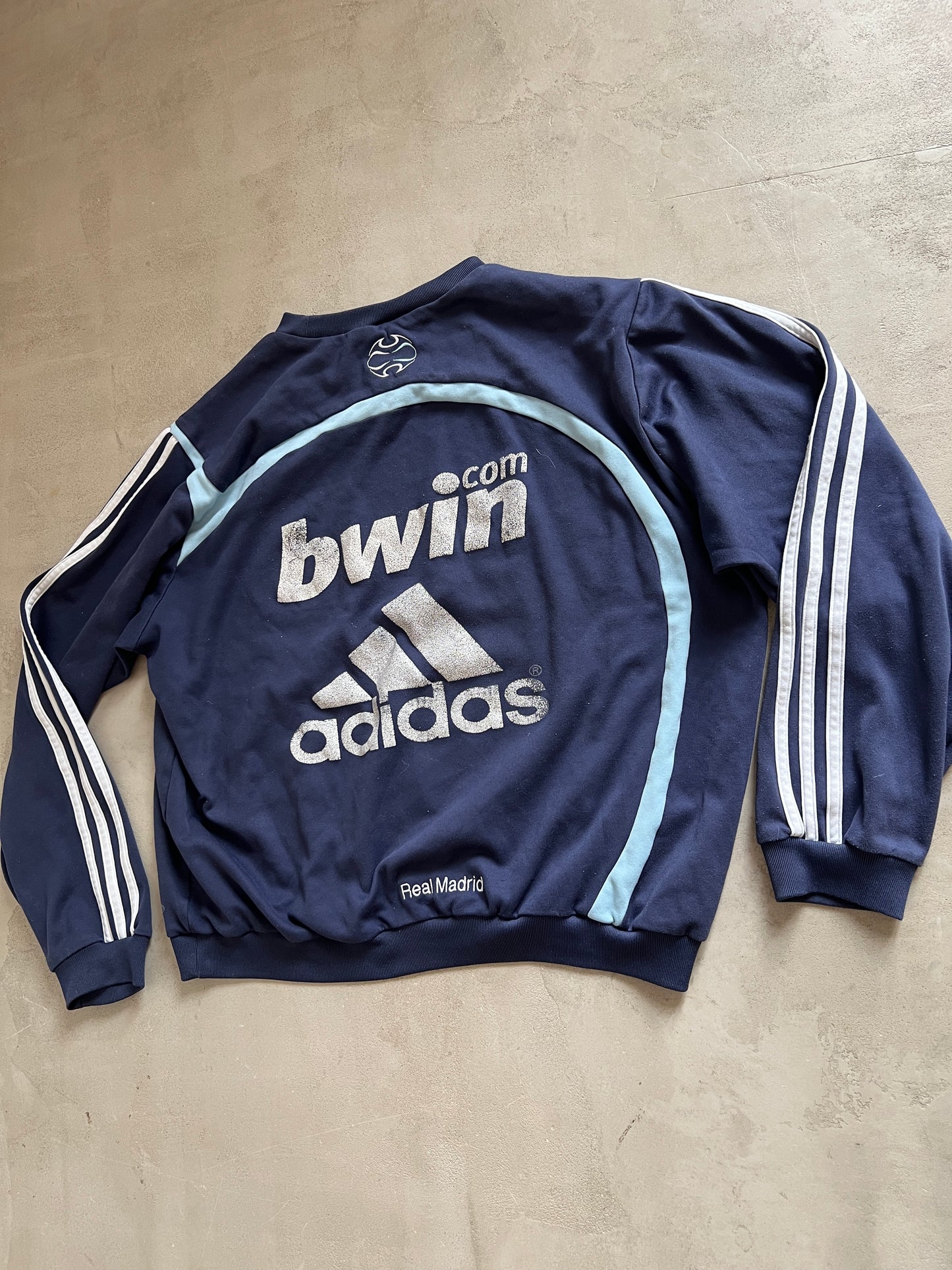 NAVY/BABY BLUE REAL MADRID SWEATER - 2000S - S