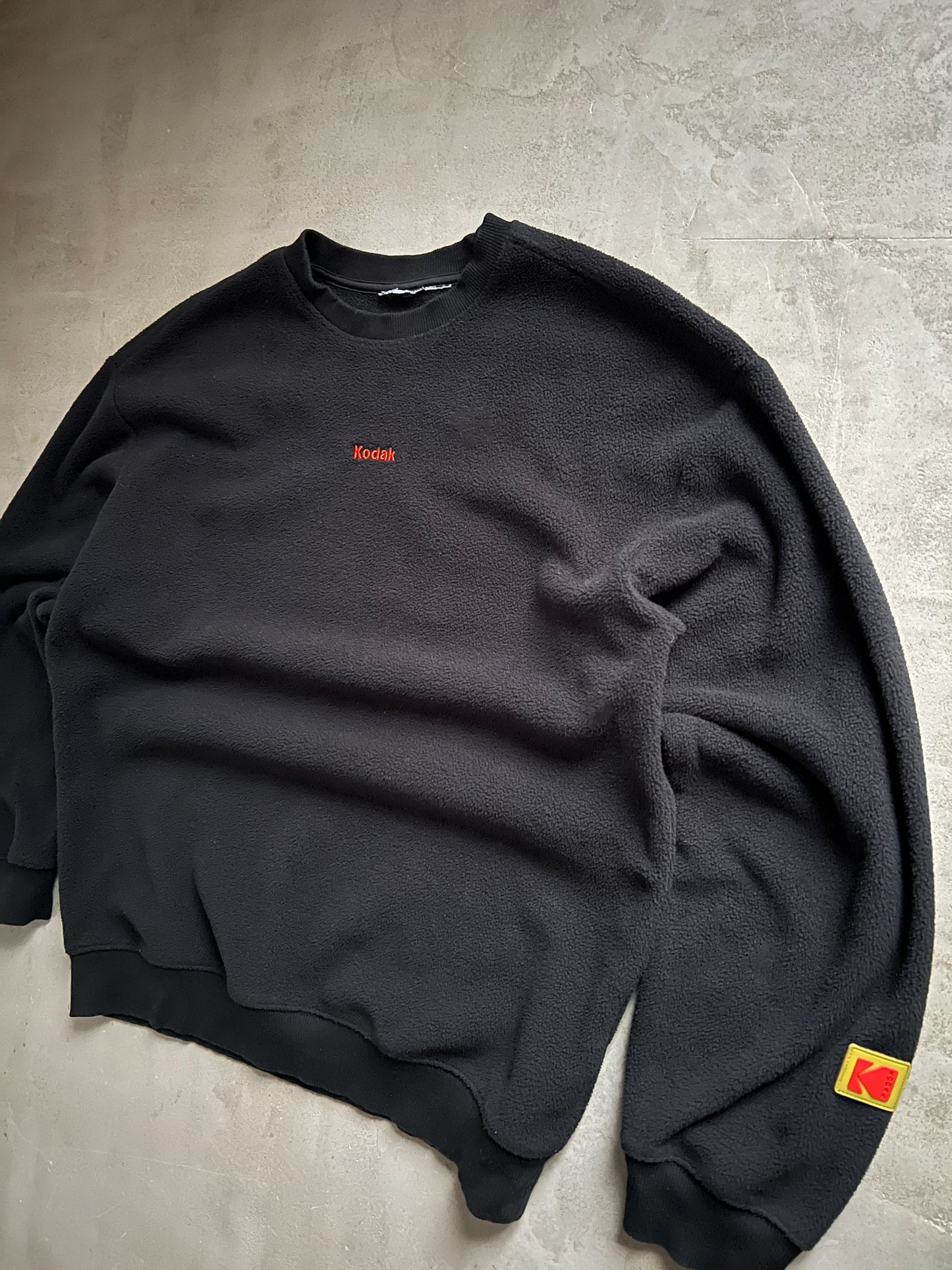 BLACK KODAK FLEECE SWEATER - 2000S - M/L