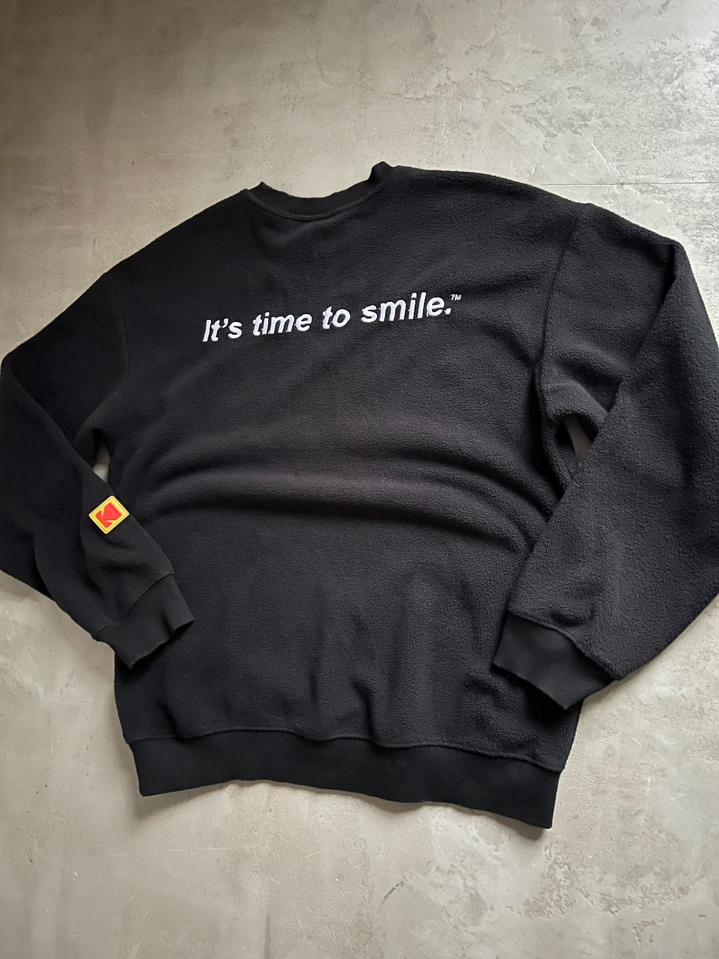 BLACK KODAK FLEECE SWEATER - 2000S - M/L