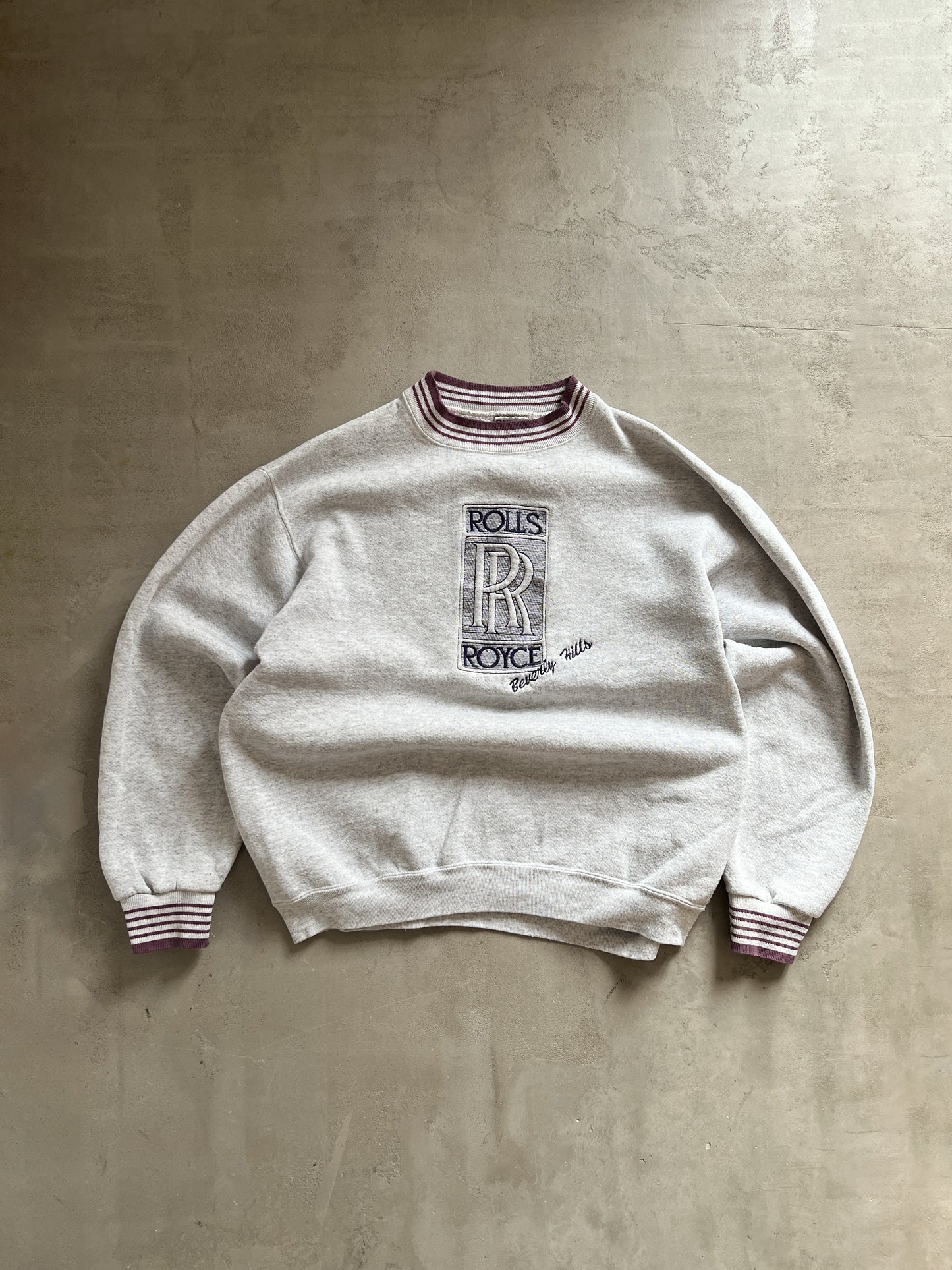 GREY ROLLS ROYCE SWEATER - 1990S - S