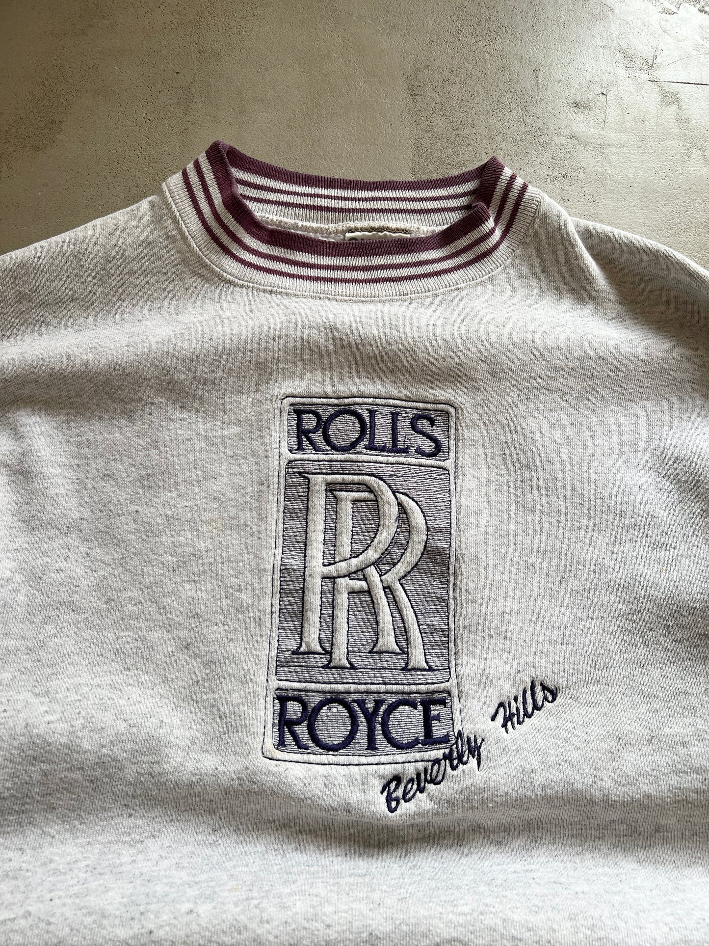 GREY ROLLS ROYCE SWEATER - 1990S - S