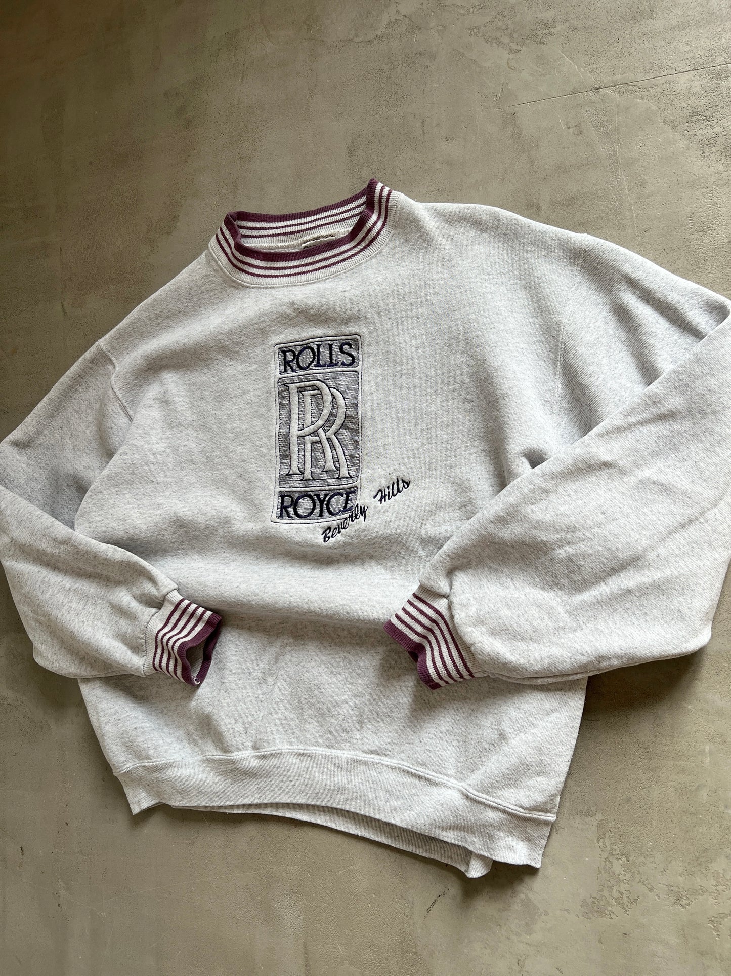 GREY ROLLS ROYCE SWEATER - 1990S - S