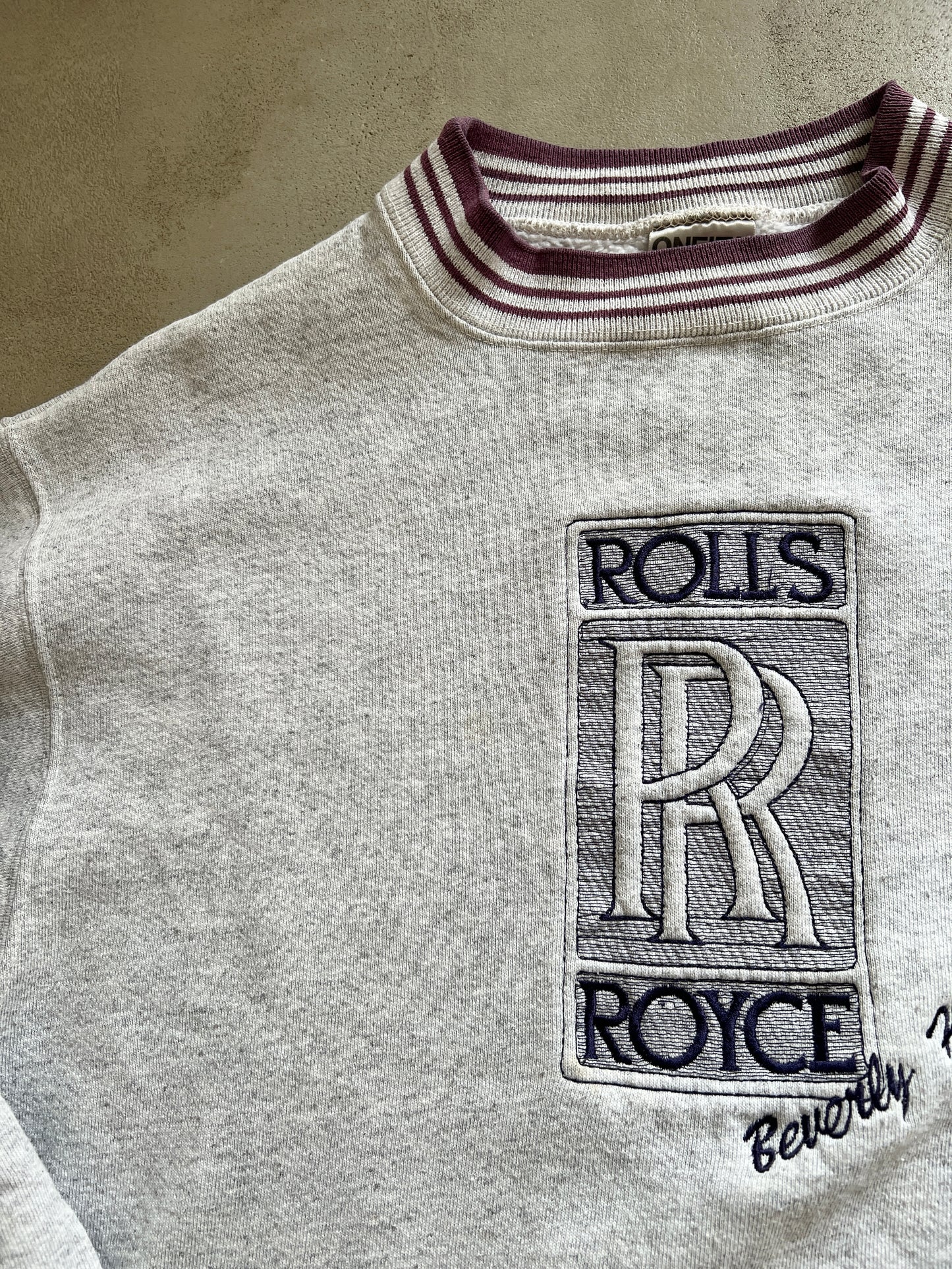 GREY ROLLS ROYCE SWEATER - 1990S - S