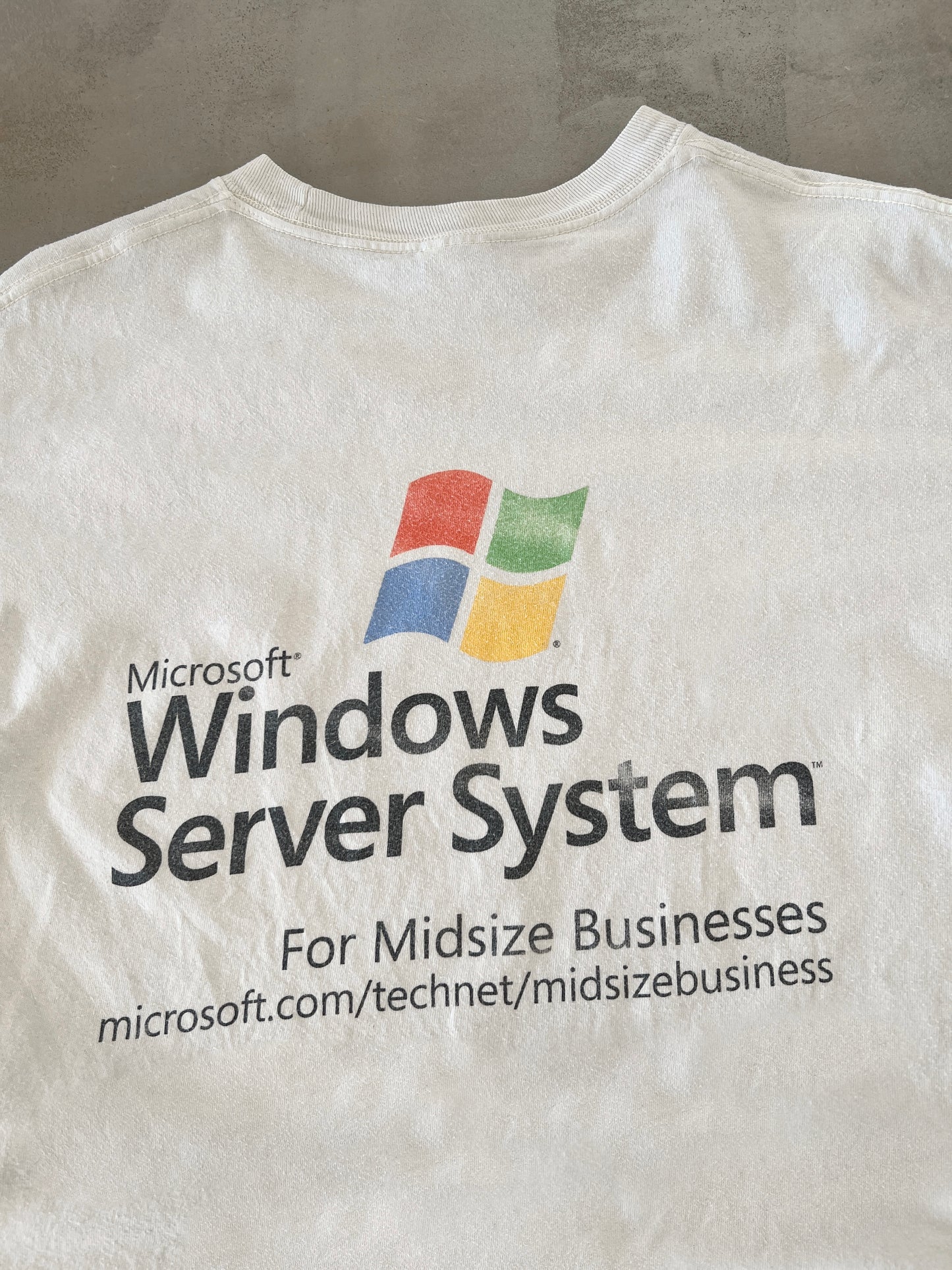 FADED WHITE WINDOWS PROMO TEE - 2000S - XL/L
