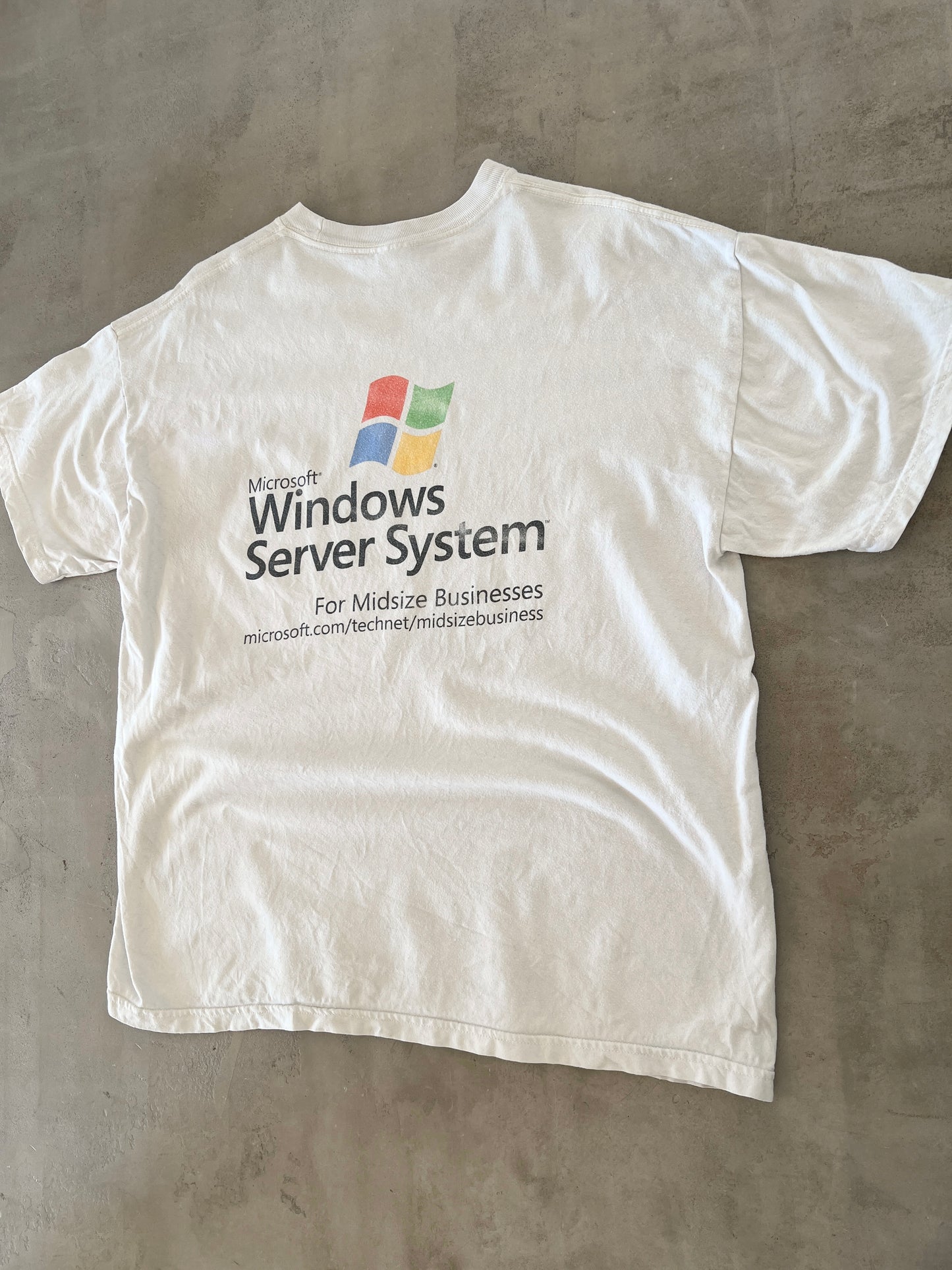 FADED WHITE WINDOWS PROMO TEE - 2000S - XL/L