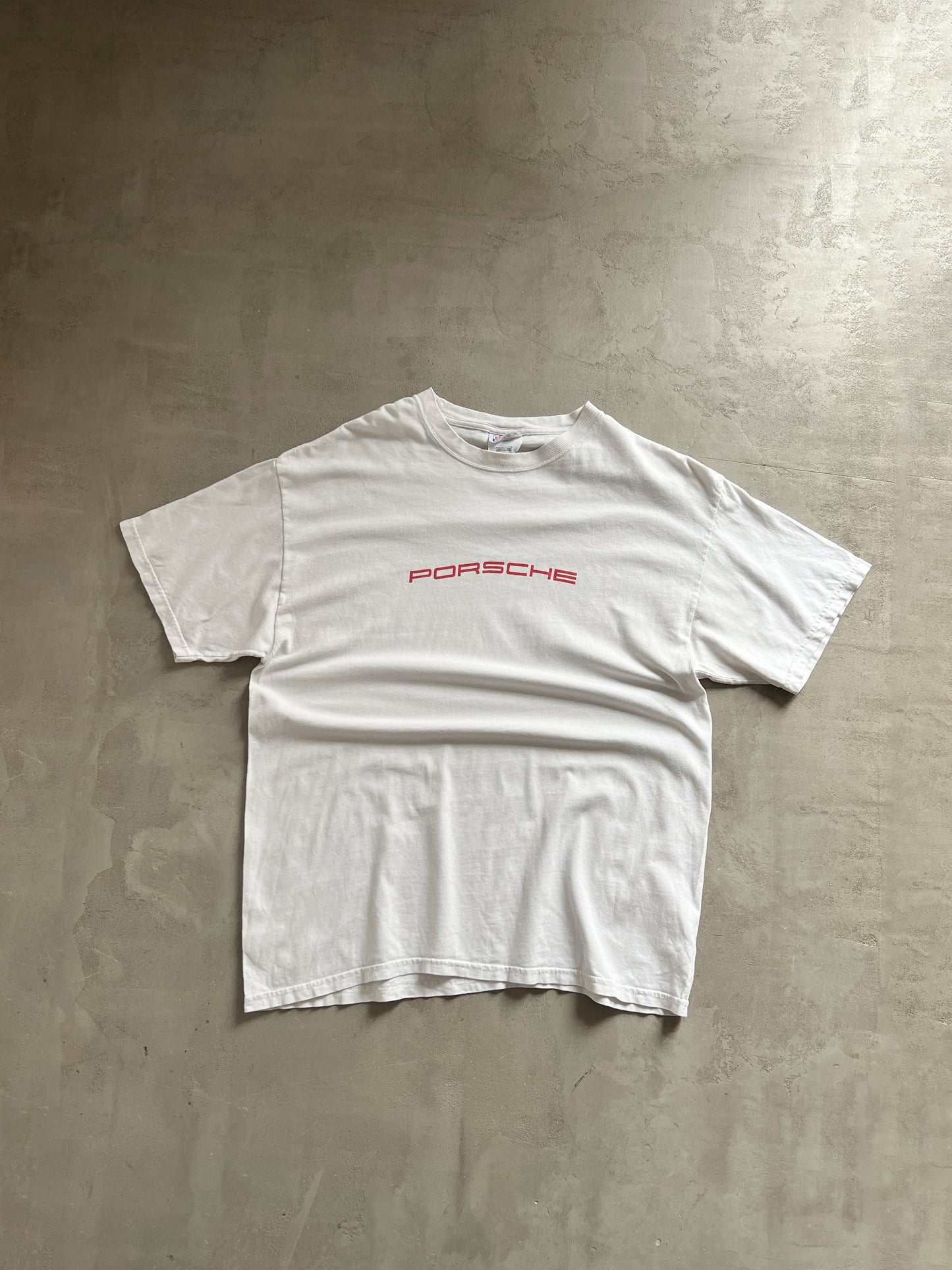 WHITE PORSCHE TEE - 1990S - XL