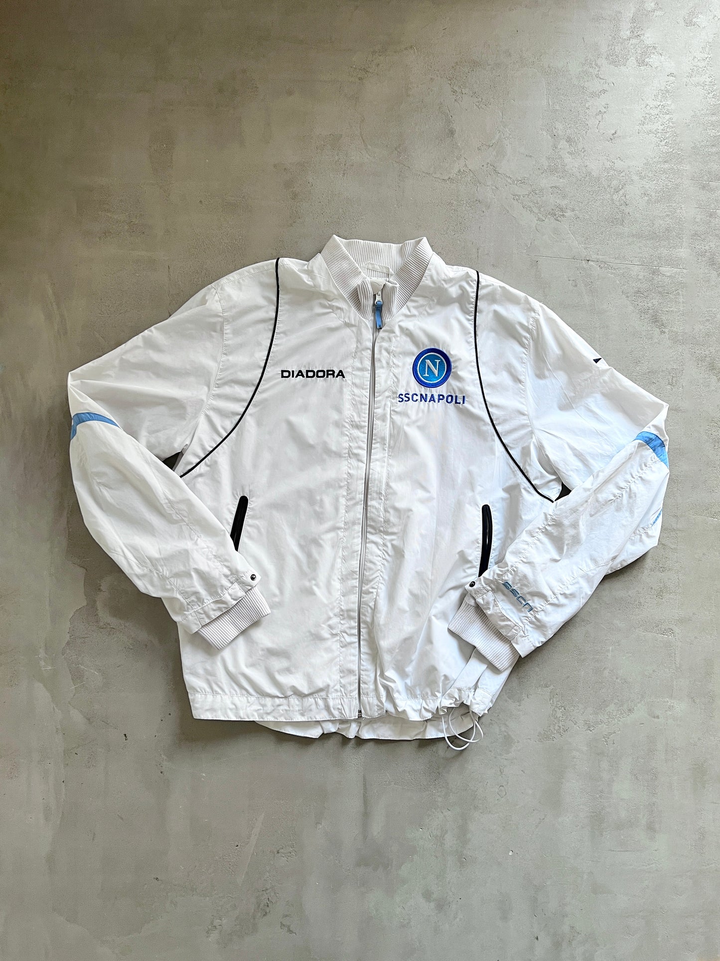 WHITE/BABY BLUE NAPOLI TRACK JACKET - 2000S - L/M