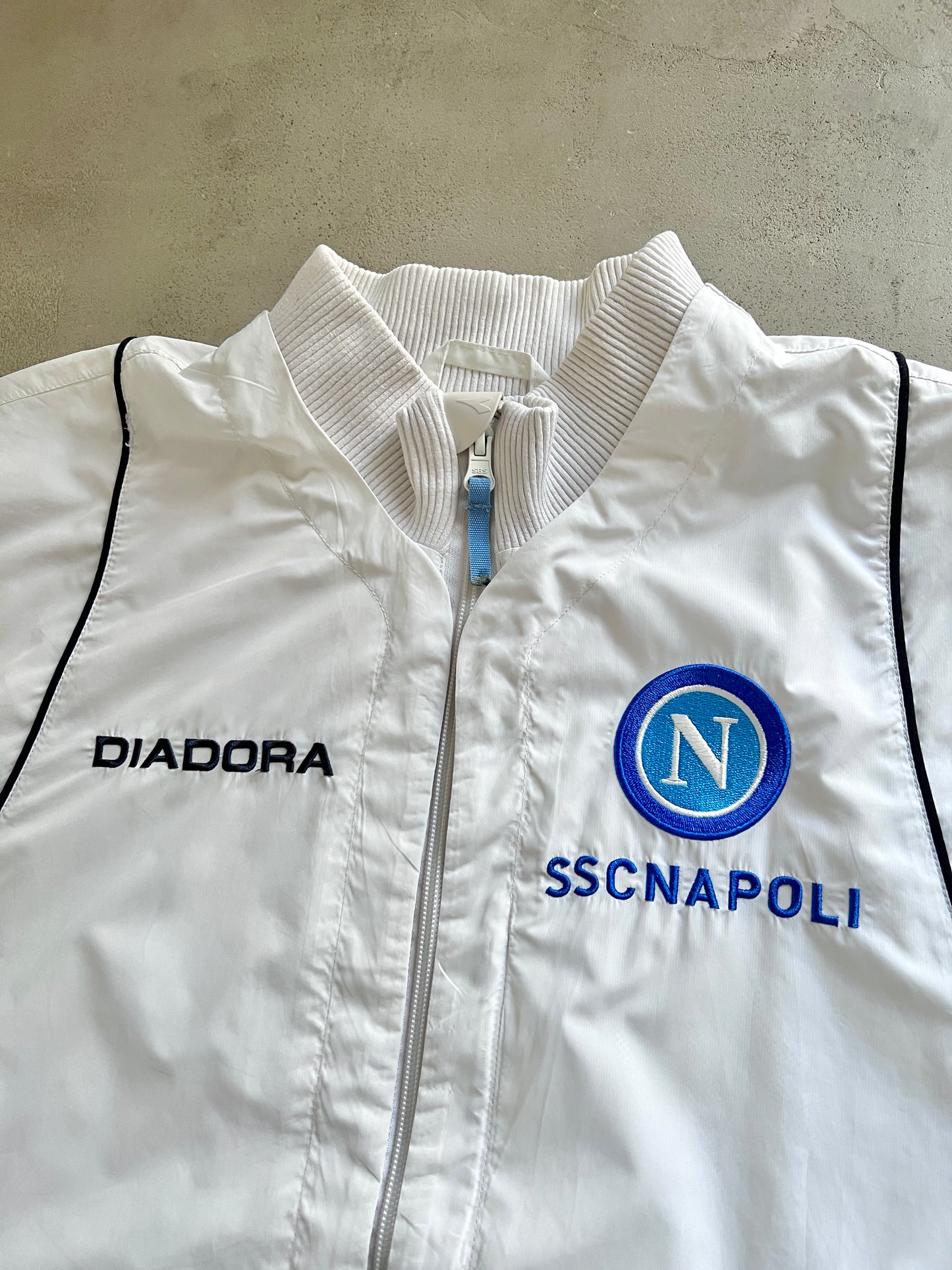 WHITE/BABY BLUE NAPOLI TRACK JACKET - 2000S - L/M