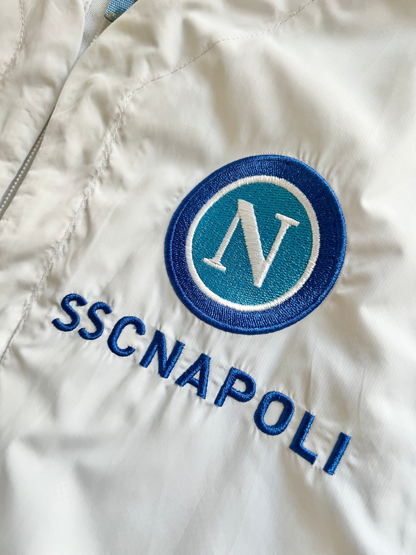 WHITE/BABY BLUE NAPOLI TRACK JACKET - 2000S - L/M