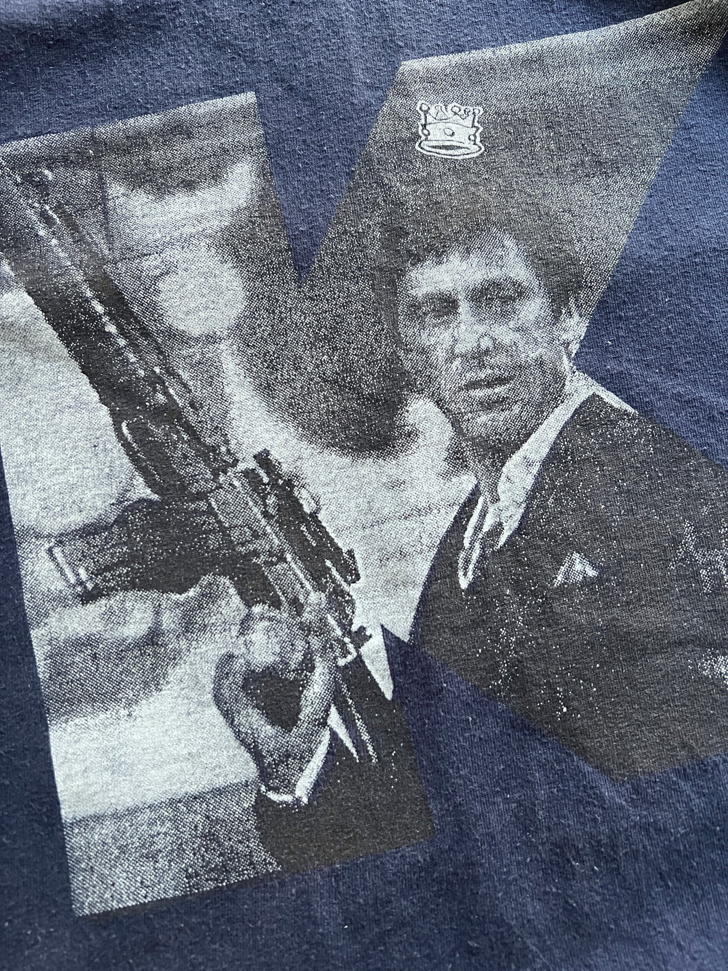 FADED NAVY SCARFACE X KINGPIN TEE - 1990S - L/XL