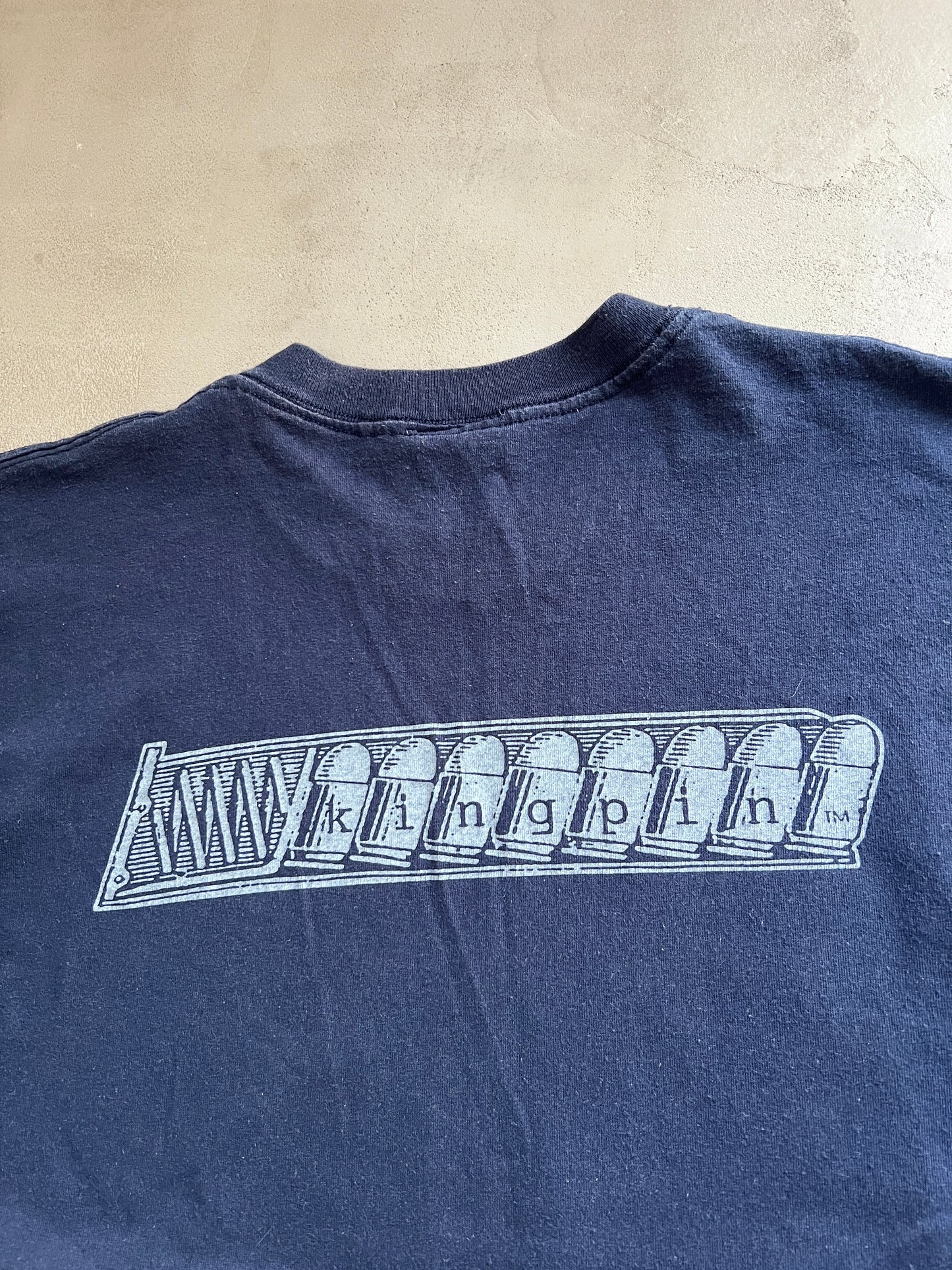 FADED NAVY SCARFACE X KINGPIN TEE - 1990S - L/XL