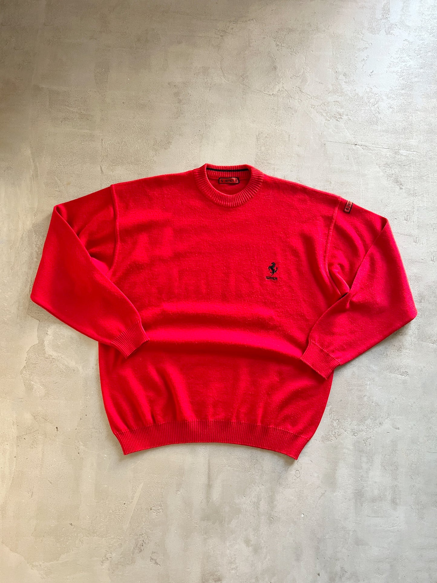 RED FERRARI KNIT SWEATER - 2000S - M/L
