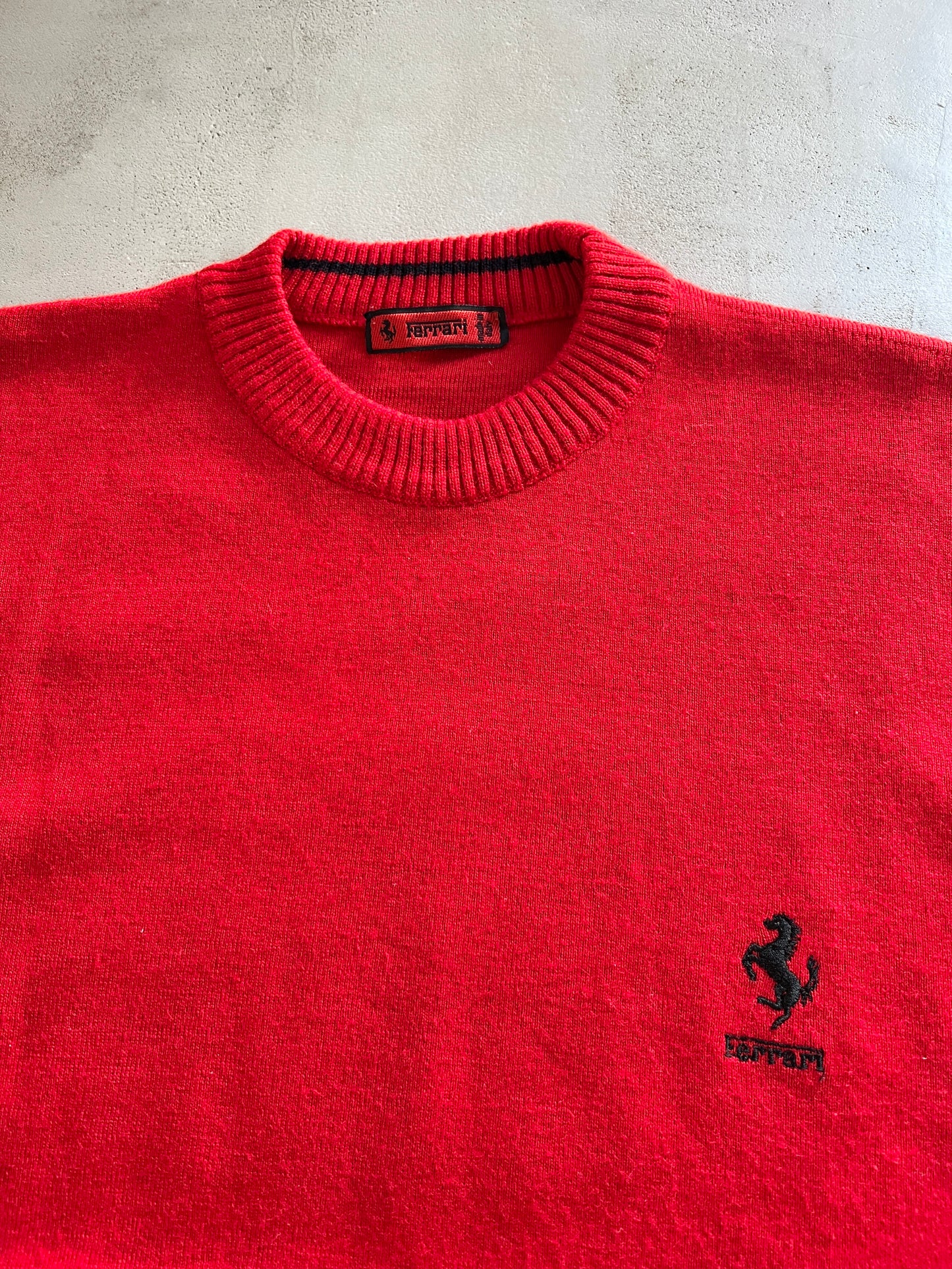 RED FERRARI KNIT SWEATER - 2000S - M/L