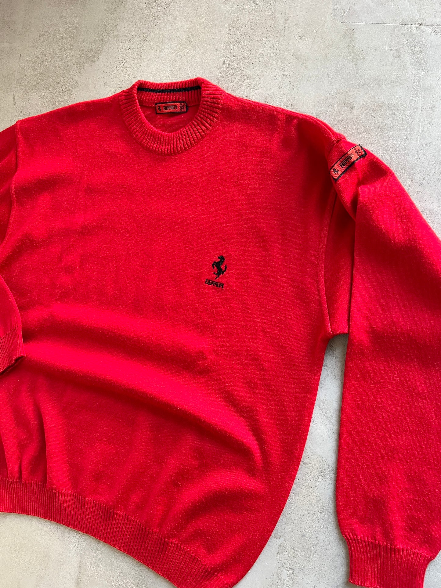 RED FERRARI KNIT SWEATER - 2000S - M/L