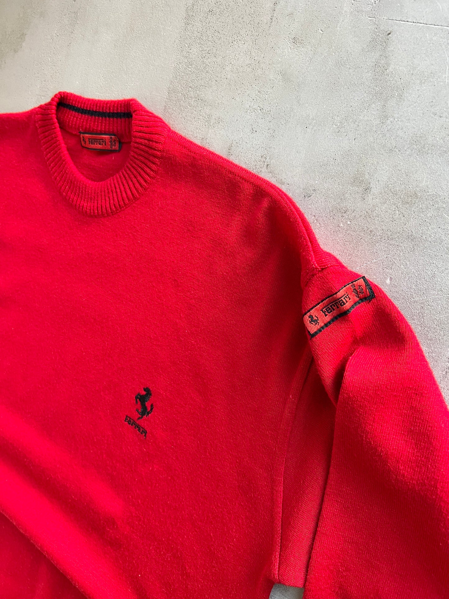 RED FERRARI KNIT SWEATER - 2000S - M/L