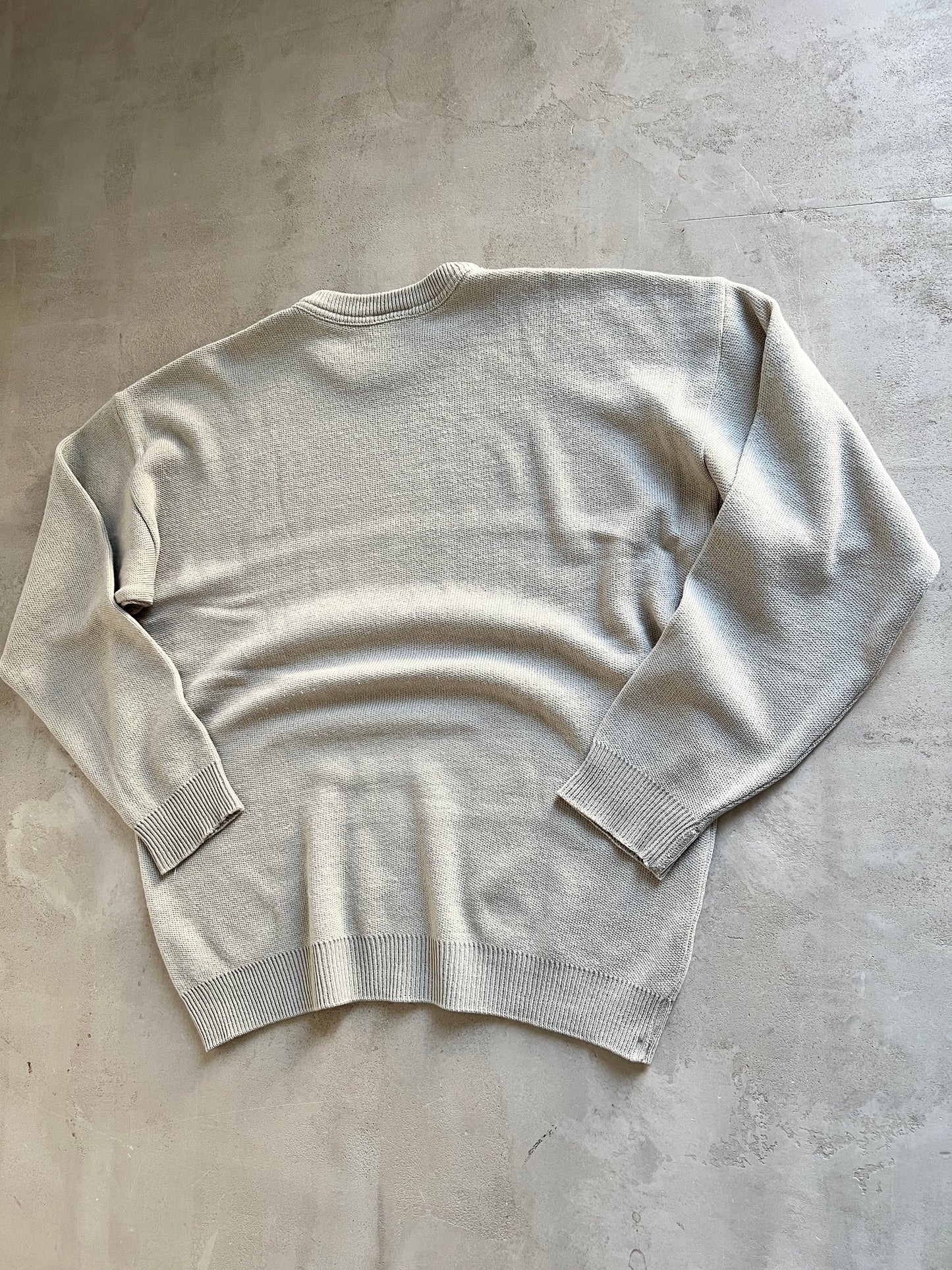 BEIGE LACOSTE KNIT SWEATER - 2000S - M