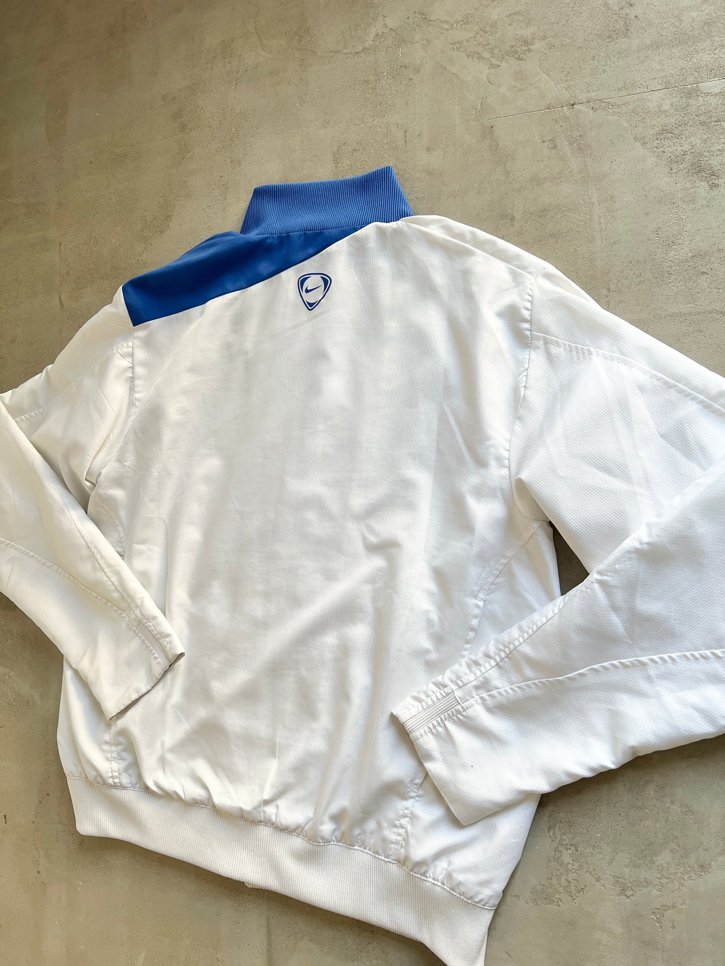 WHITE/BLUE BRAZIL NIKE TRACK JACKET - 2000S - M
