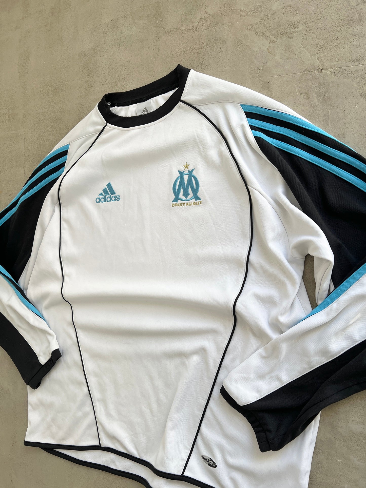 WHITE/BABY BLUE MARSEILLE LONGSLEEVE - 2000S - XL