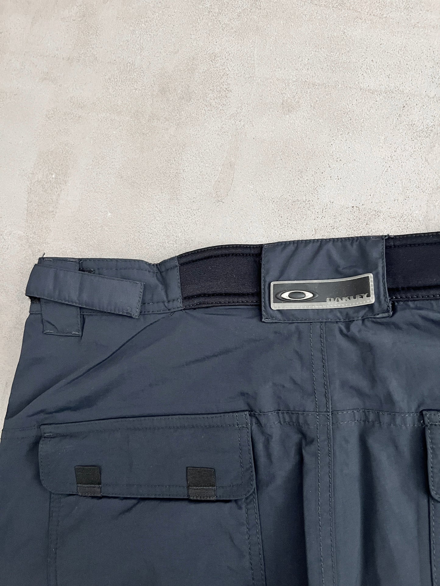 NAVY OAKLEY PANTS - 1990S - XL