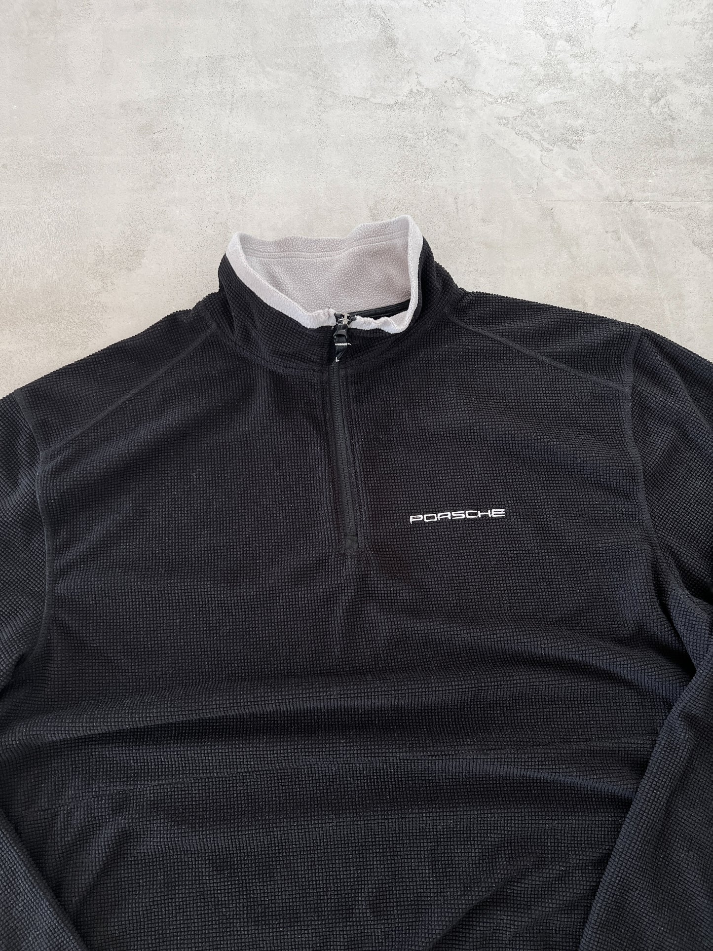 BLACK PORSCHE HALFZIP - 1990S - XL/L