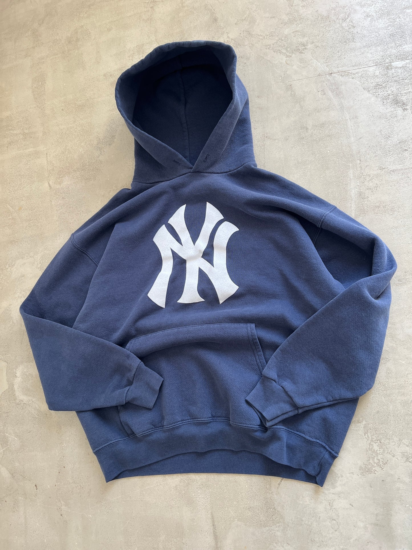 NAVY YANKEES HOODIE - 1990S - S