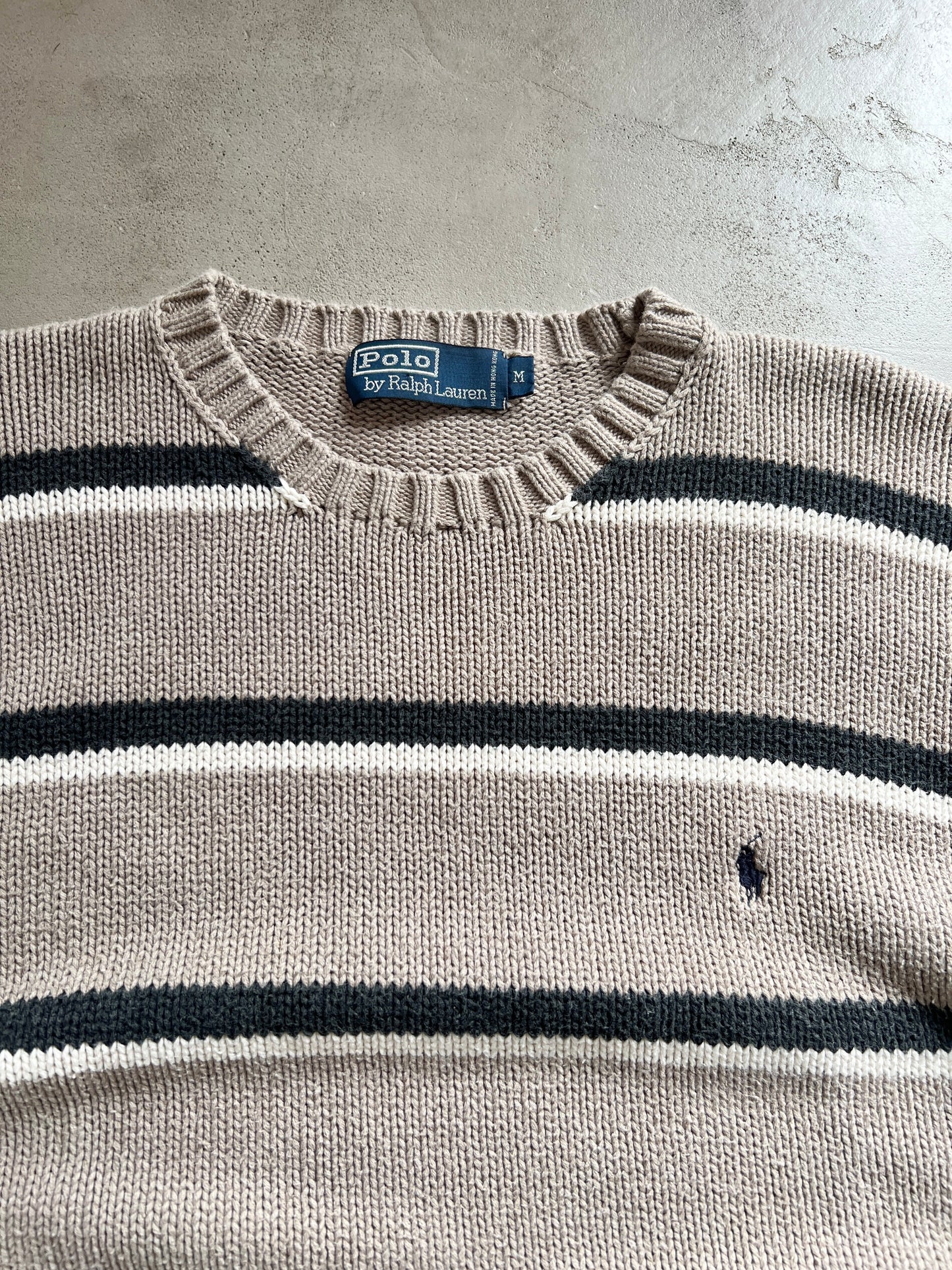 BEIGE RALPH LAUREN KNIT SWEATER - 2000S - L/M