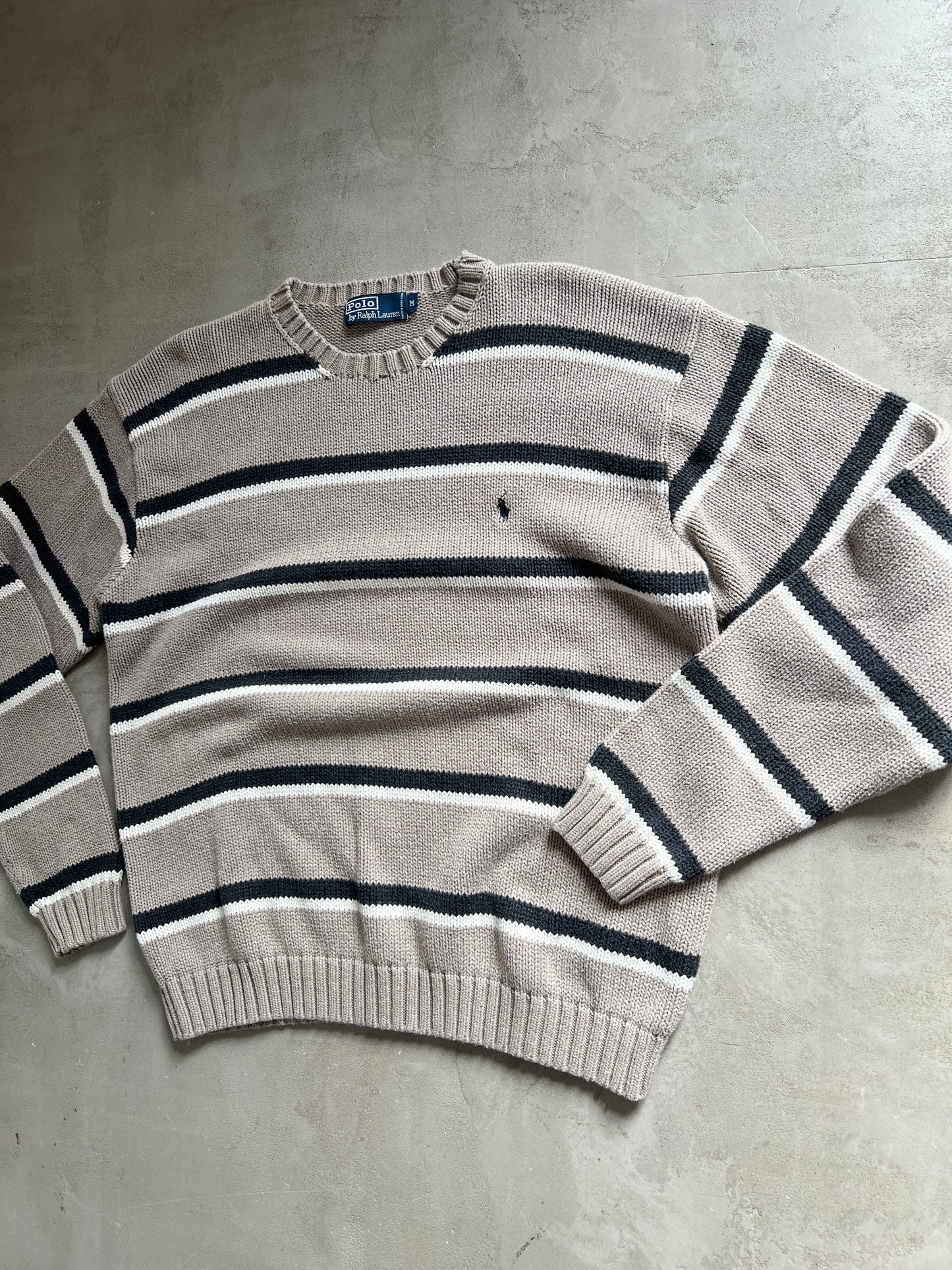 BEIGE RALPH LAUREN KNIT SWEATER - 2000S - L/M