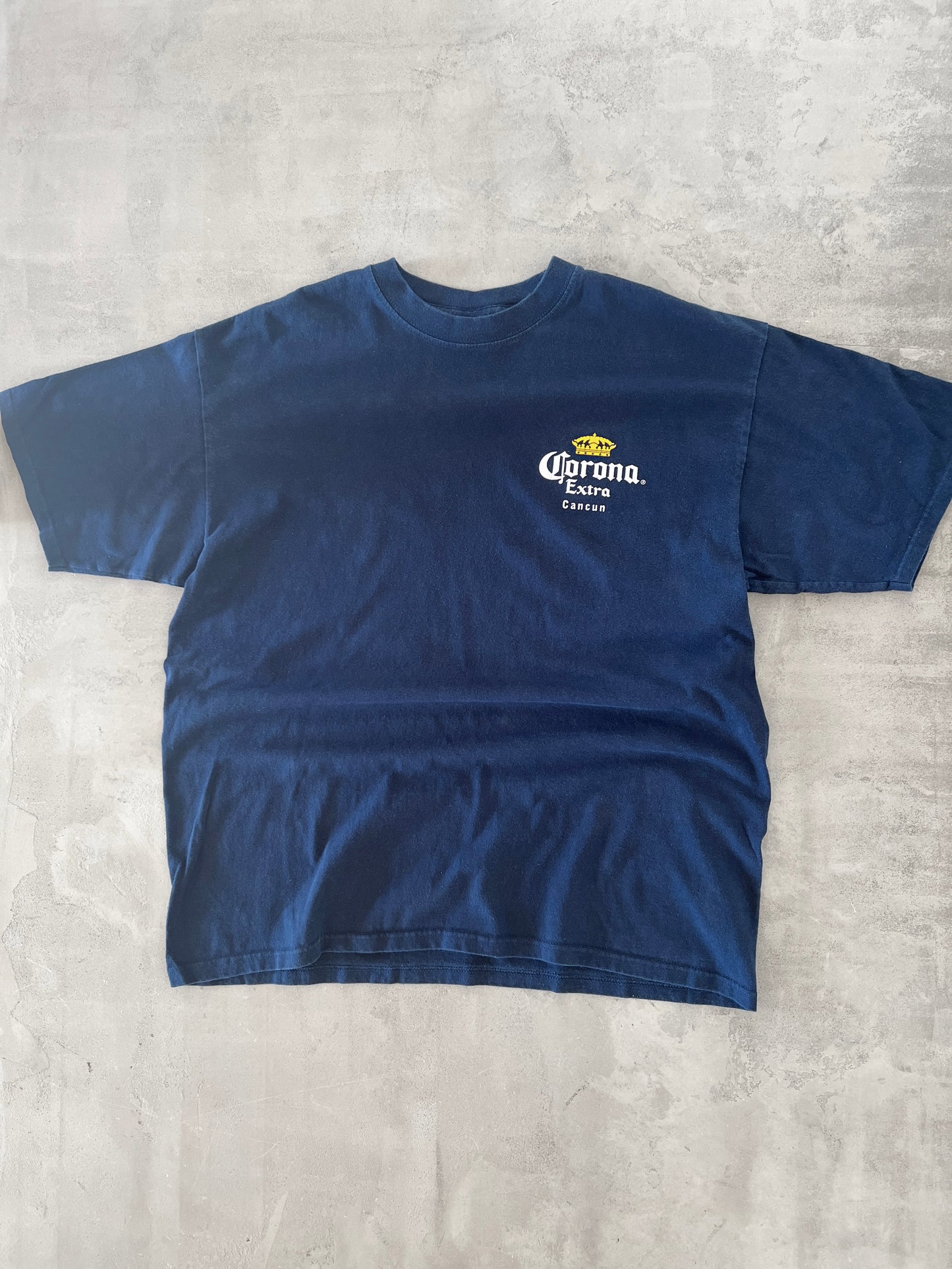 NAVY CORONA BEER TEE - 1990S - XL/L