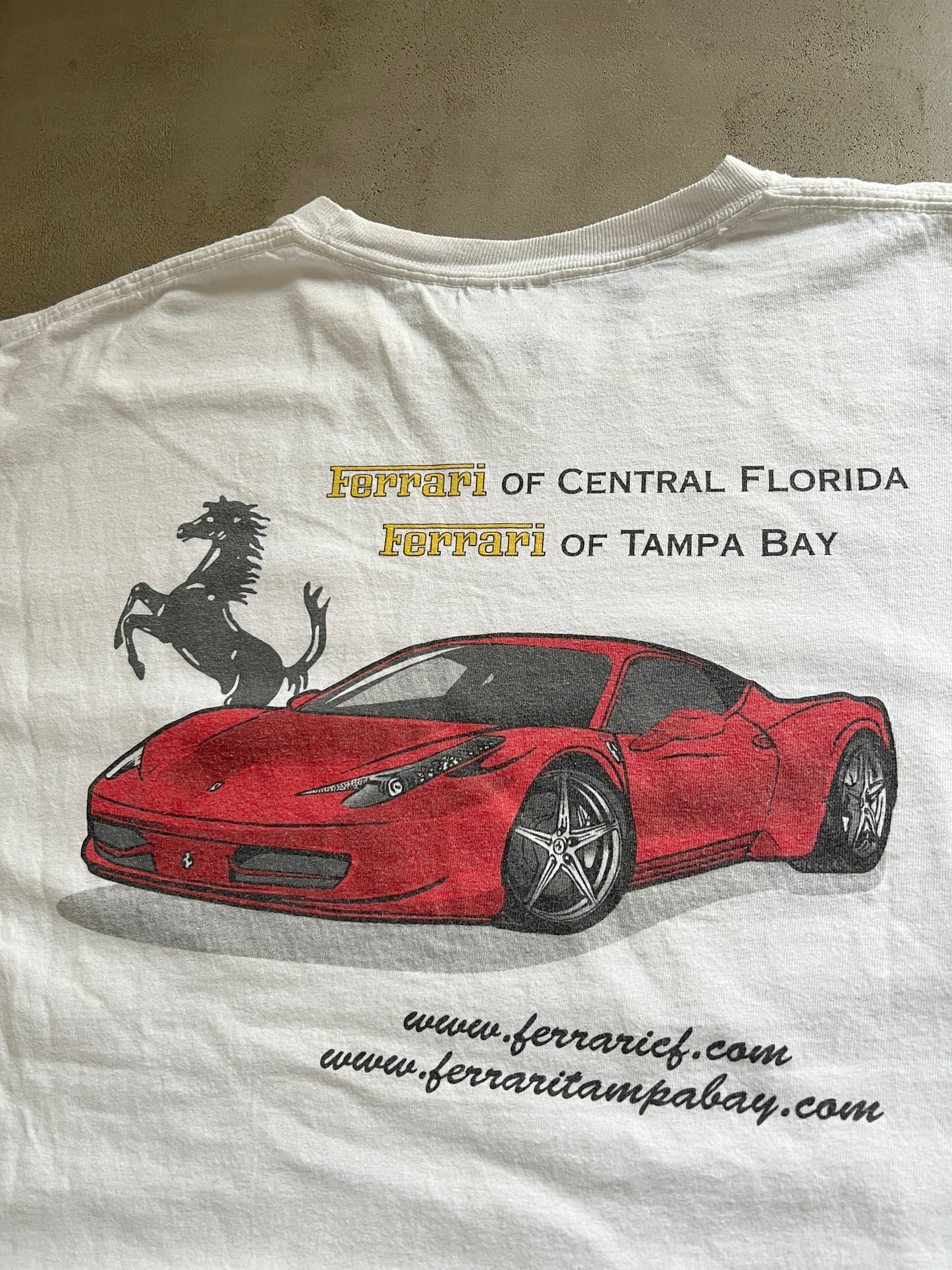 WHITE FERRARI PROMO TEE - 1990S - L