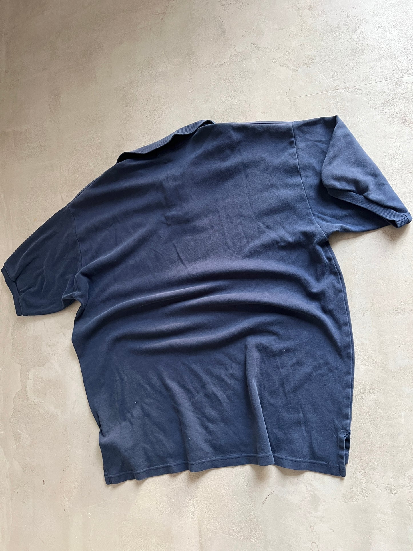 NAVY APPLE STAFF POLO - 1990S - L