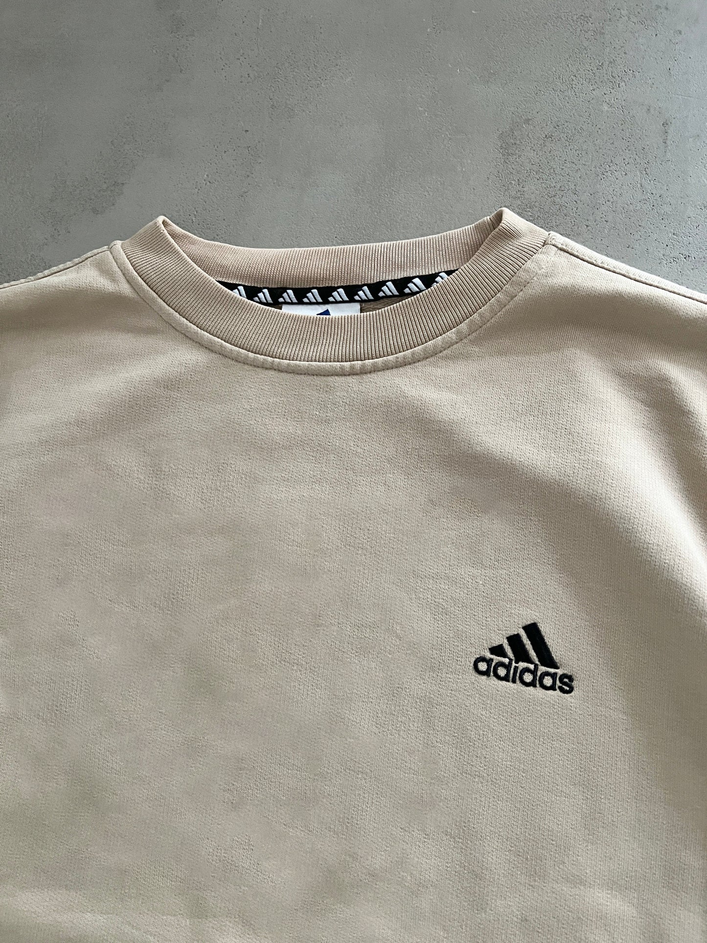 BEIGE ADIDAS SWEATER - 90S - L/M
