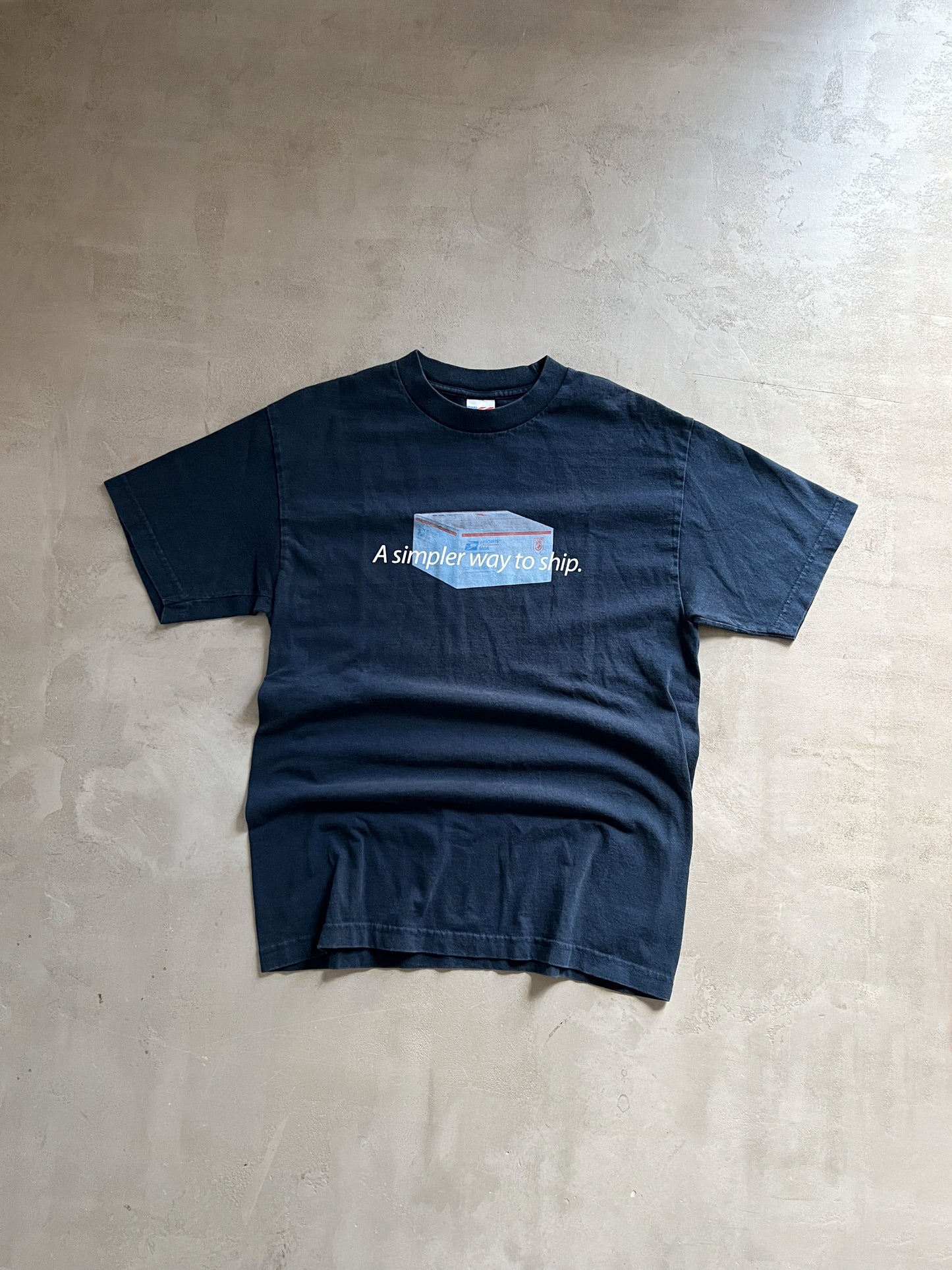 FADED NAVY USPS PROMO TEE - 1990S - M
