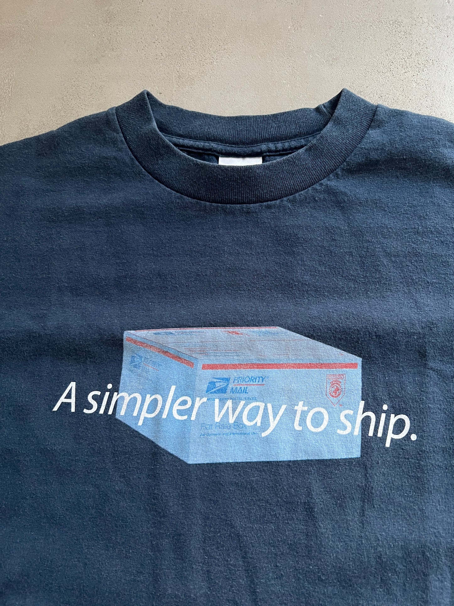 FADED NAVY USPS PROMO TEE - 1990S - M