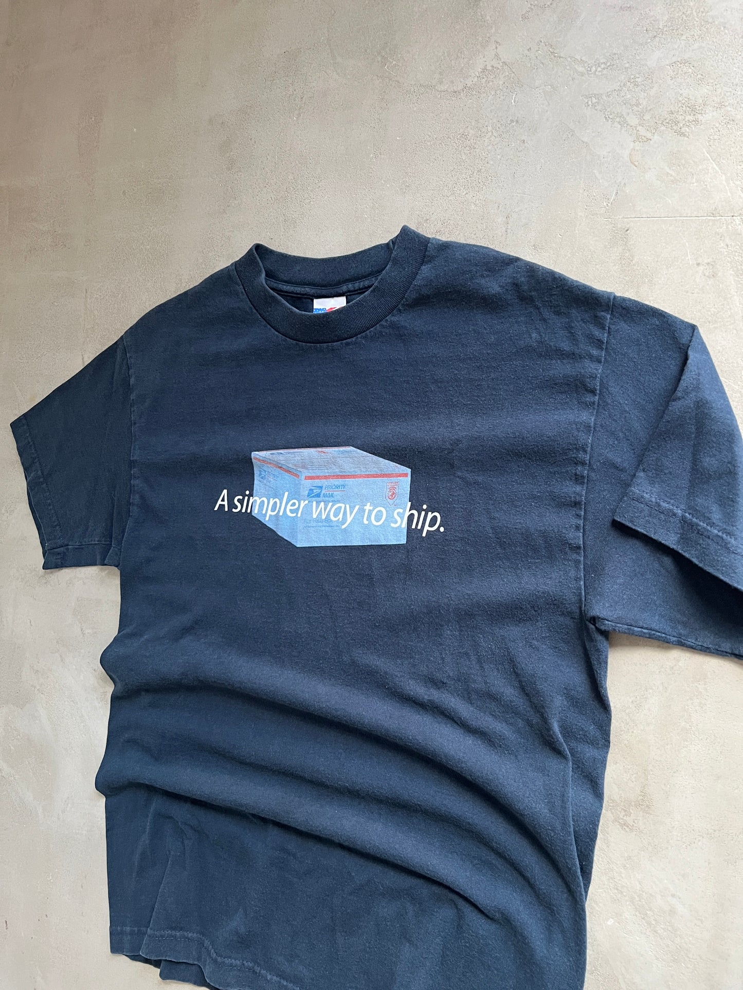 FADED NAVY USPS PROMO TEE - 1990S - M